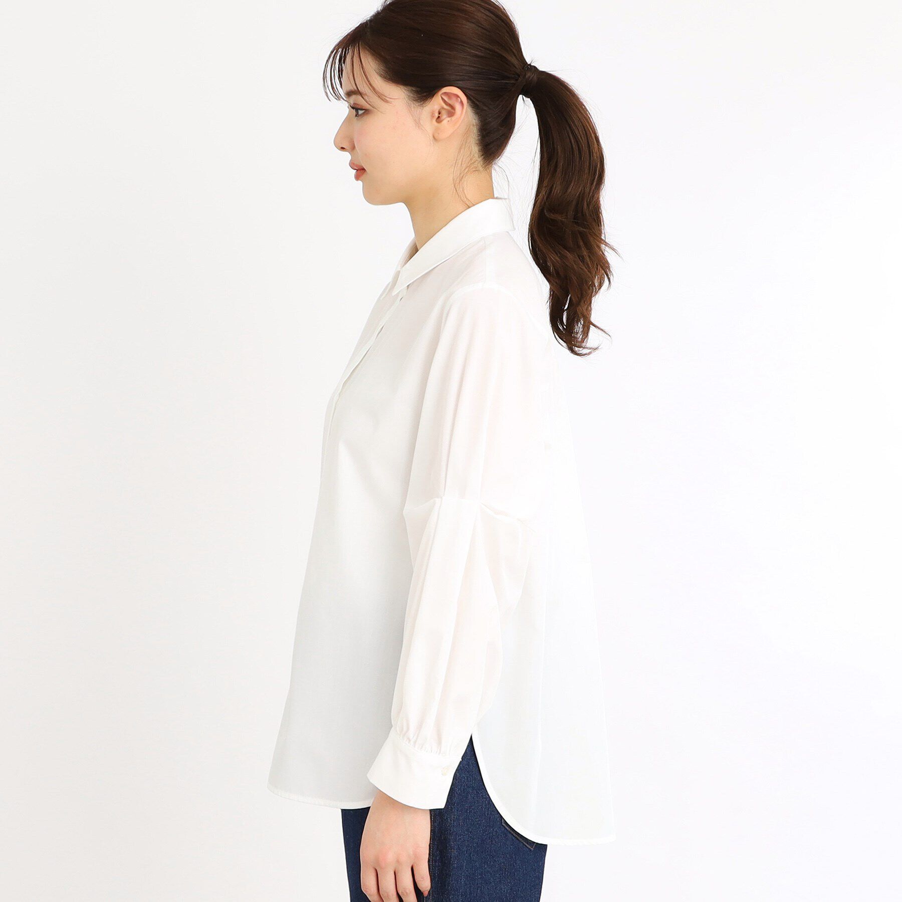 Reflect「【夏SALE／E‐QUALITY／手洗い可】ケーブル編みニットベスト＋シャツセット」|シャツ・ブラウス|
