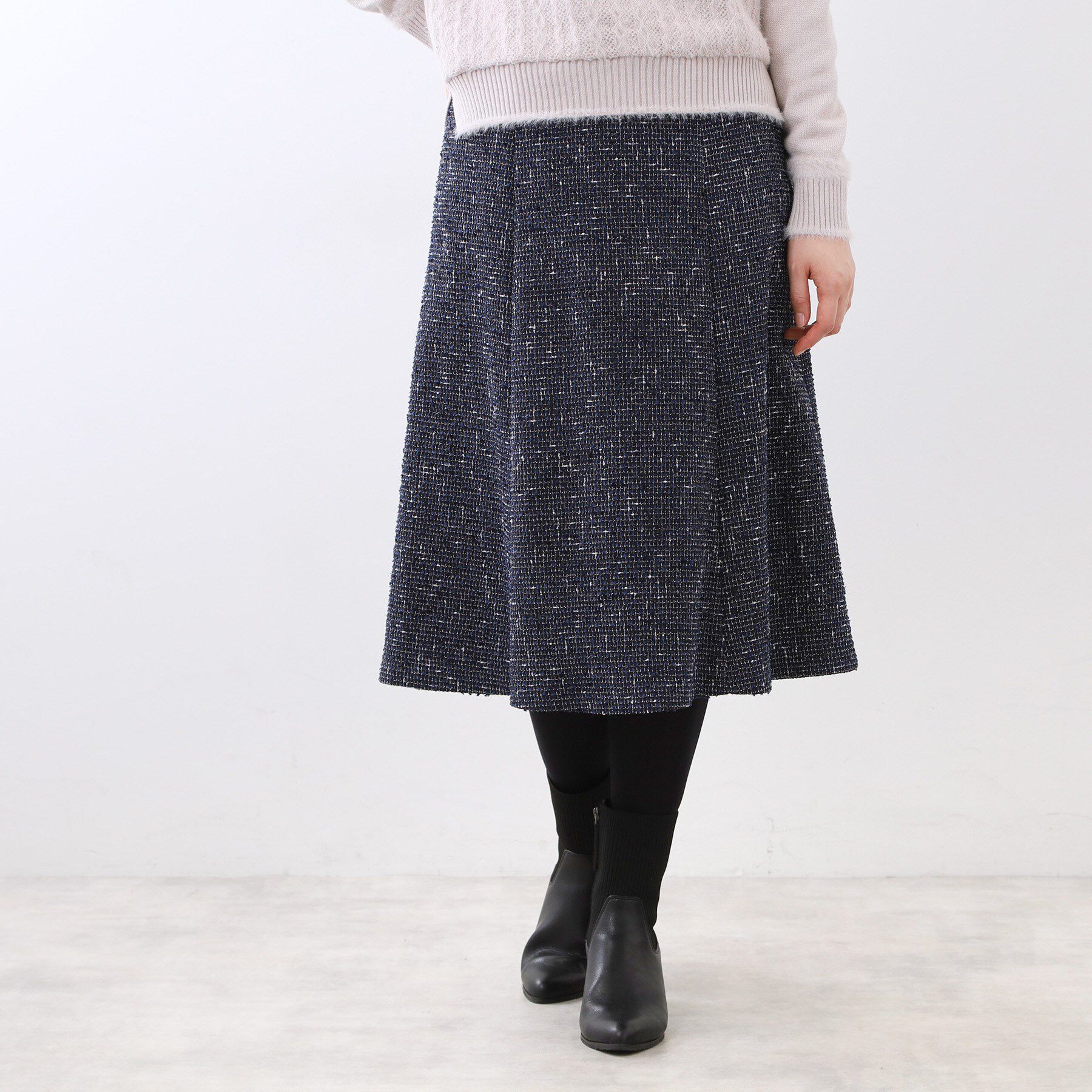 Reflect「【広がりすぎない／美シルエット◎】ツイードフレアスカート」|スカート|