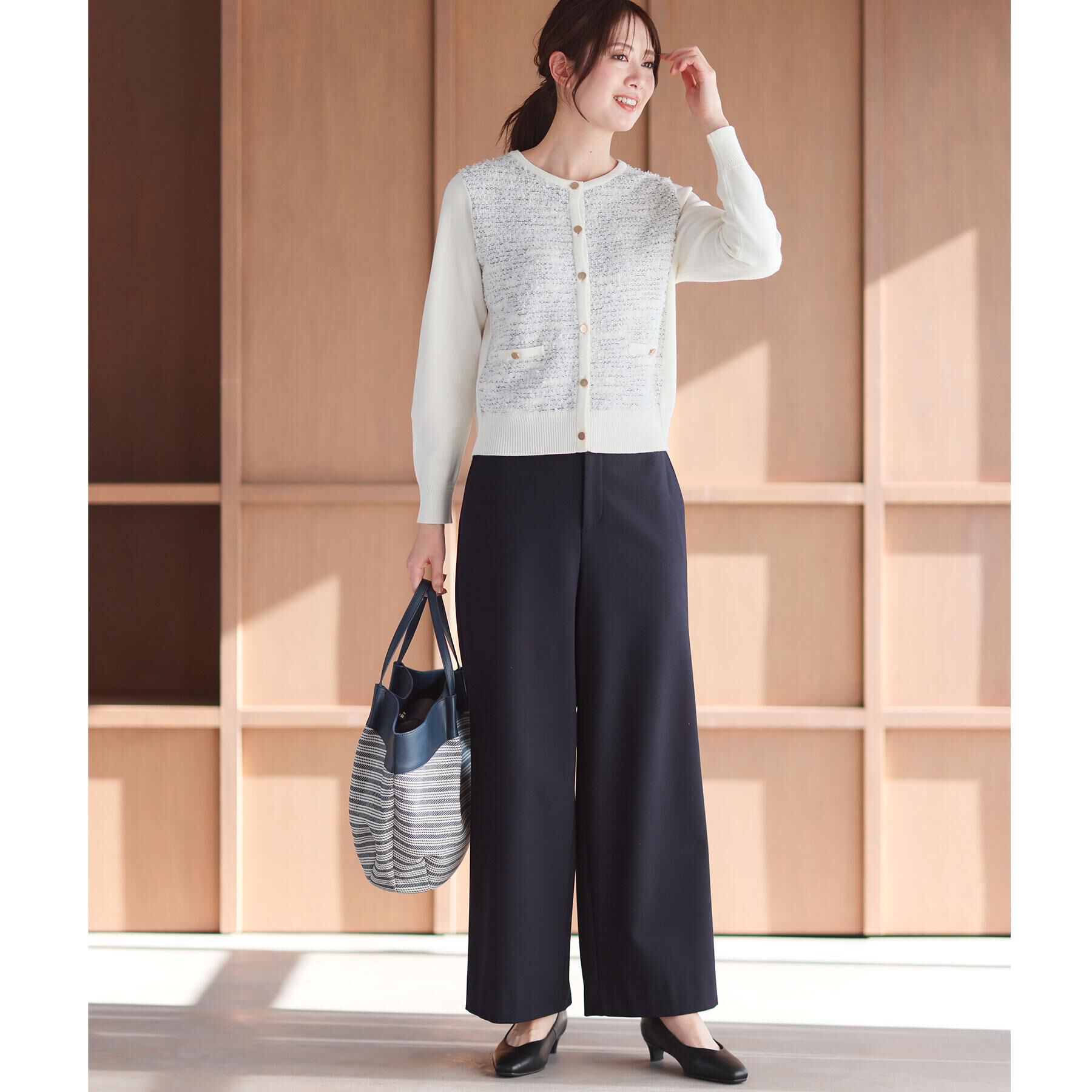 Reflect「【着映え◎】ツイード風ニットカーディガン」|カーディガン|