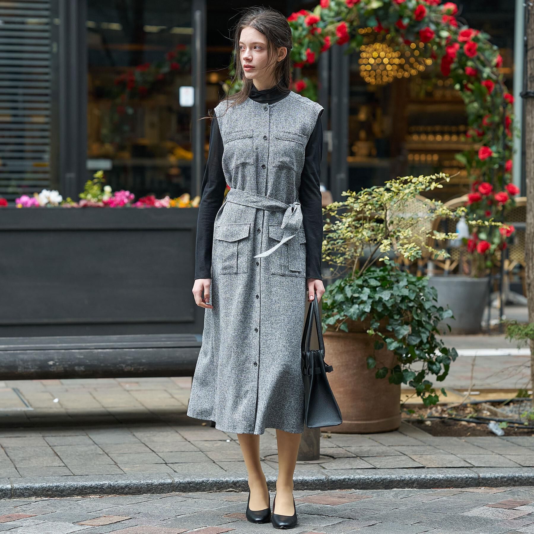 DRESSTERIOR「ウォッシャブルツイードライクワンピース」|ワンピース|