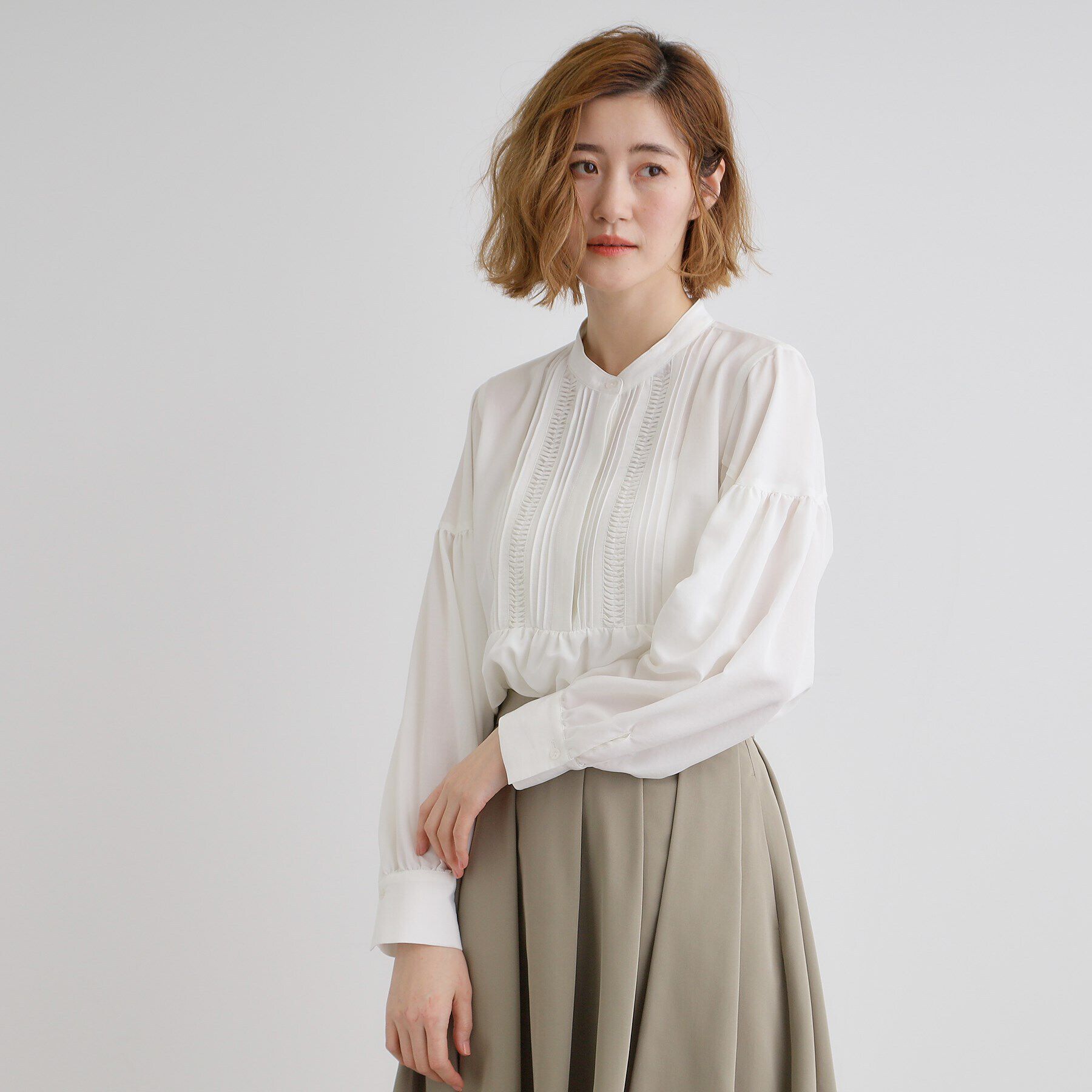 grove「ピンタックボリュームスリーブブラウス」|シャツ・ブラウス|