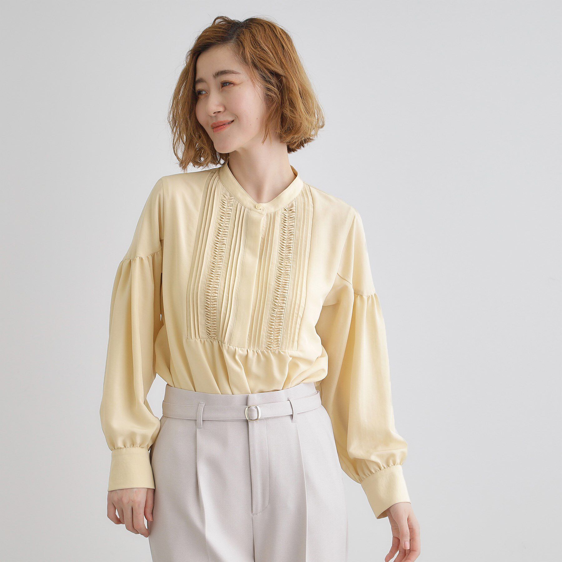 grove「ピンタックボリュームスリーブブラウス」|シャツ・ブラウス|