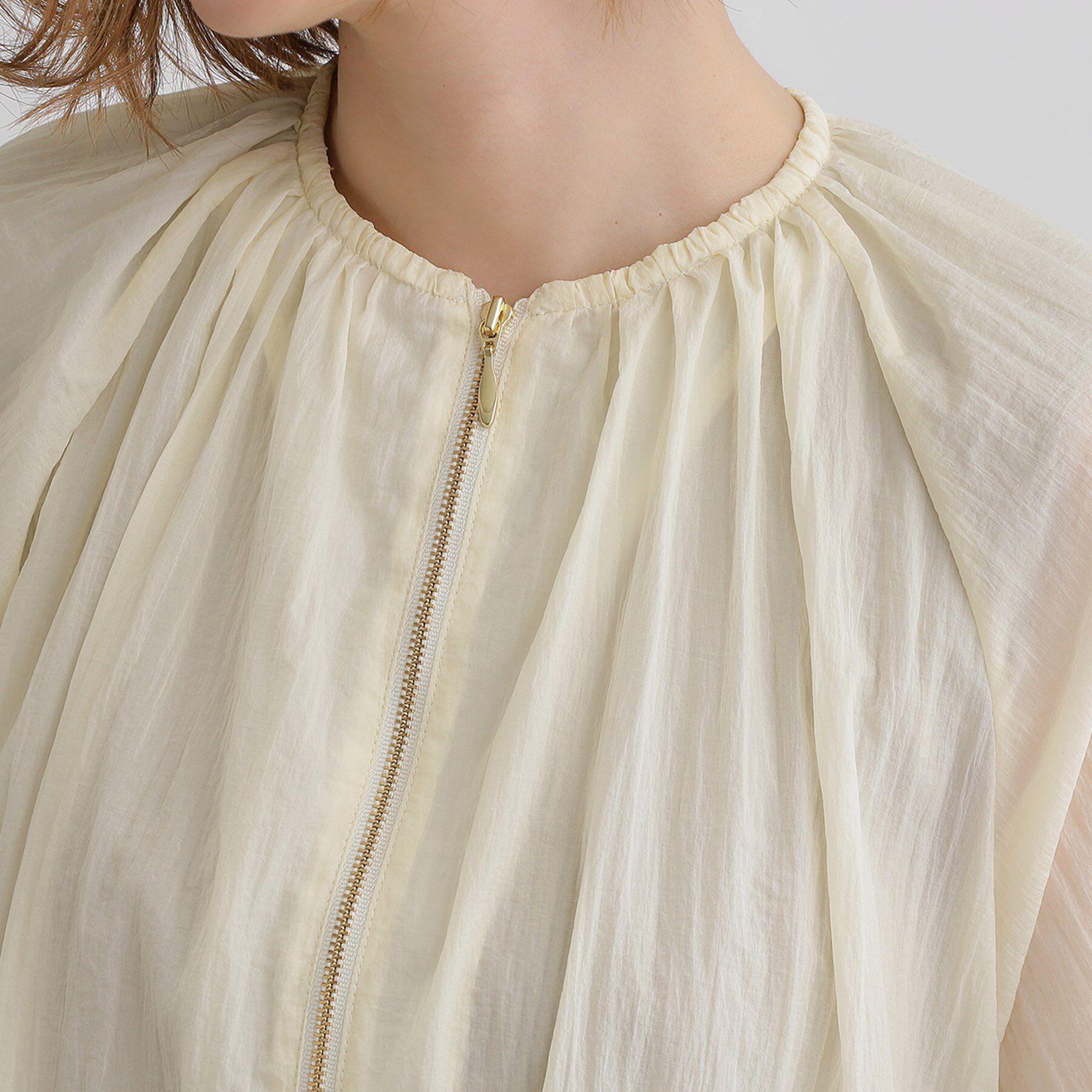 grove「【洗える】シアーナイロンギャザーブルゾン」|ブルゾン・スタジャン|