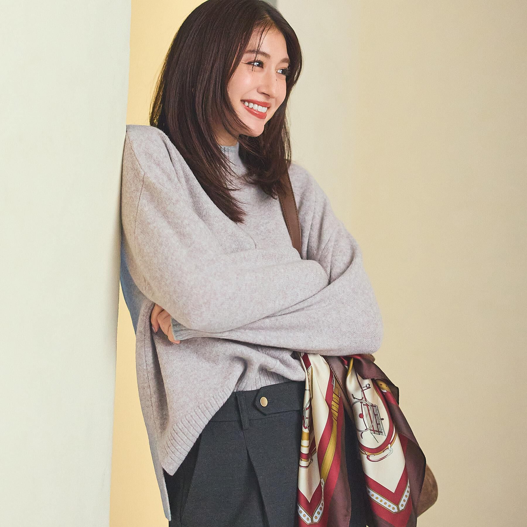 grove「【洗える】ふんわりウール混オーバーサイズニット」|ニット・セーター|