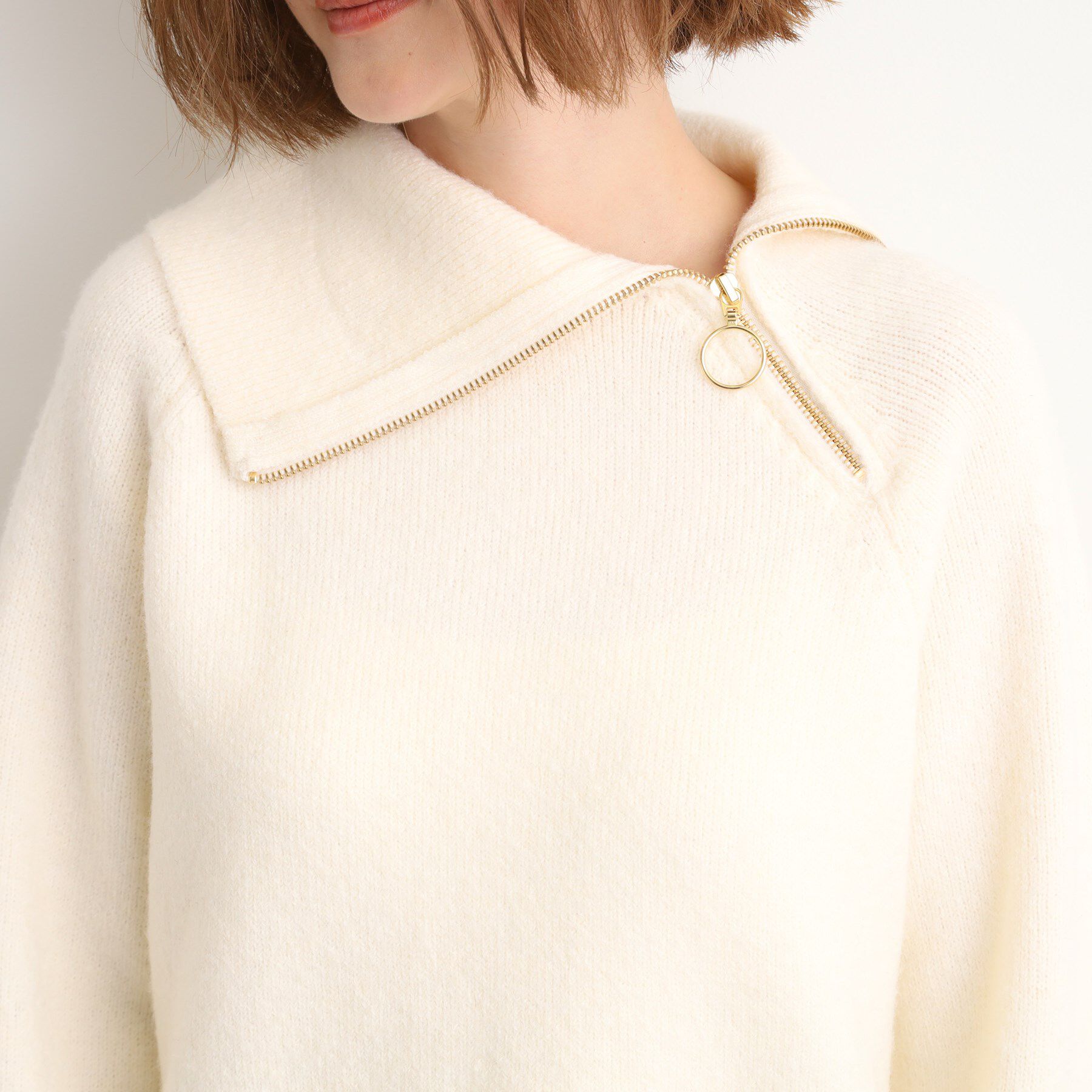 grove「サイドジップカラーニットプルオーバー」|ニット・セーター|