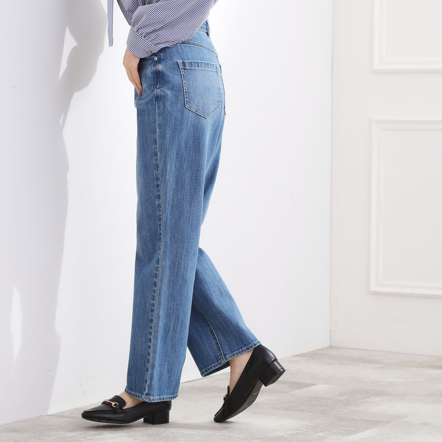 grove「【貴島明日香さん着用・選べる着丈】大人のためのストレートデニムパンツ」|デニム|ブルー(092)