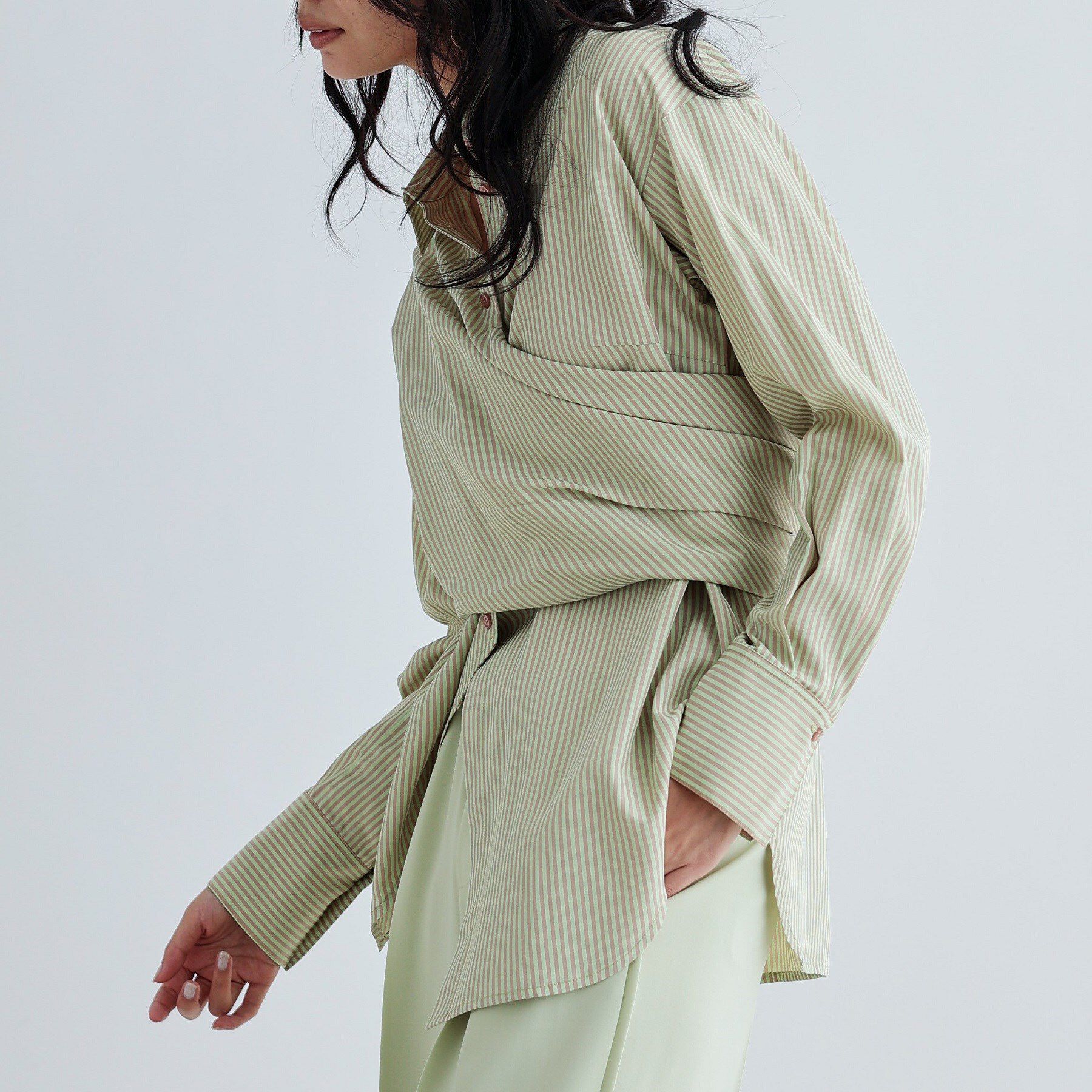 GALLEST「マルチウェイストライプカシュクールシャツ」|シャツ・ブラウス|