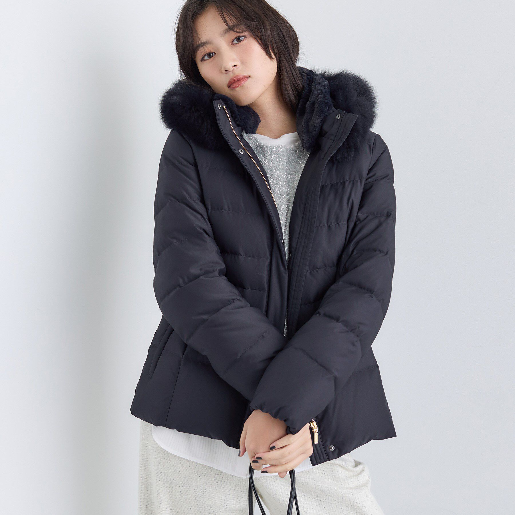 INDIVI「【名品／撥水／抗菌防臭】ショート丈リサイクルダウンコート」|ダウン|