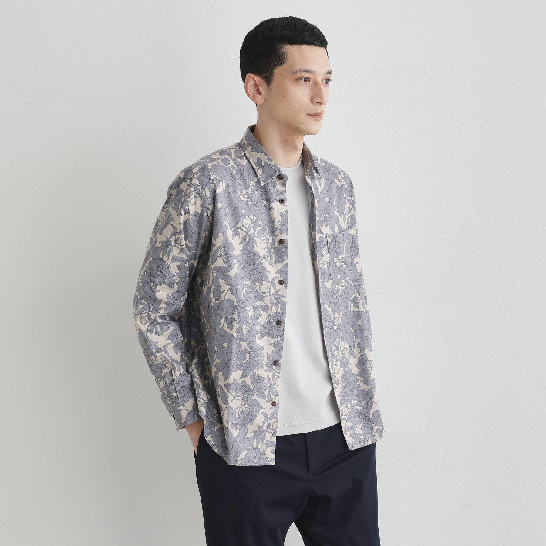 TAKEO KIKUCHI「【LIMITED】フラワープリント長袖シャツ」|シャツ・ブラウス|