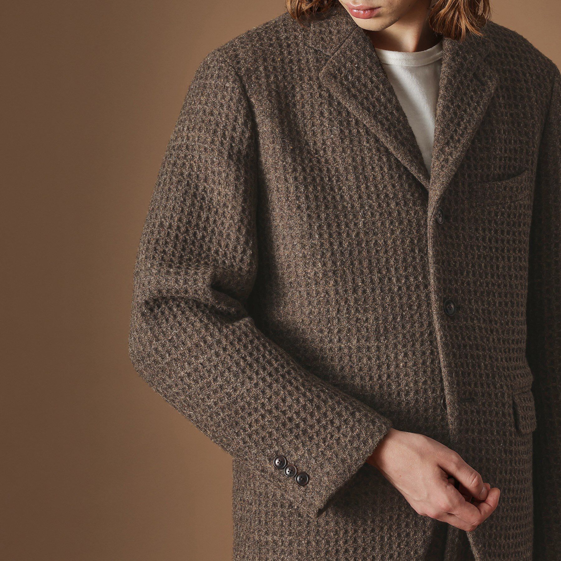 40CARATS&525「【Sサイズ～】ウール混ワッフルジャケット」|テーラードジャケット|