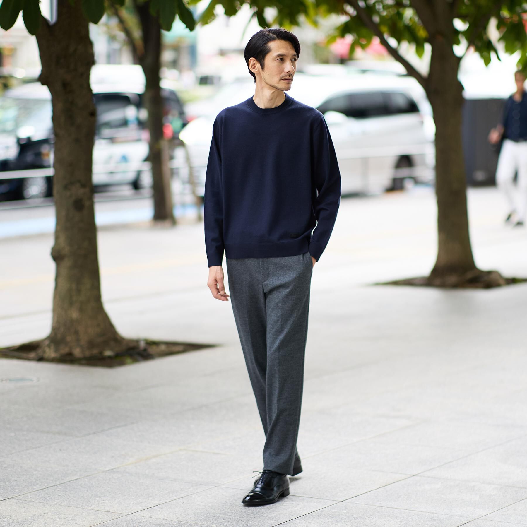 TAKEO KIKUCHI「【Sサイズ～】アンチピリング テーラードネック ニット」|ニット・セーター|