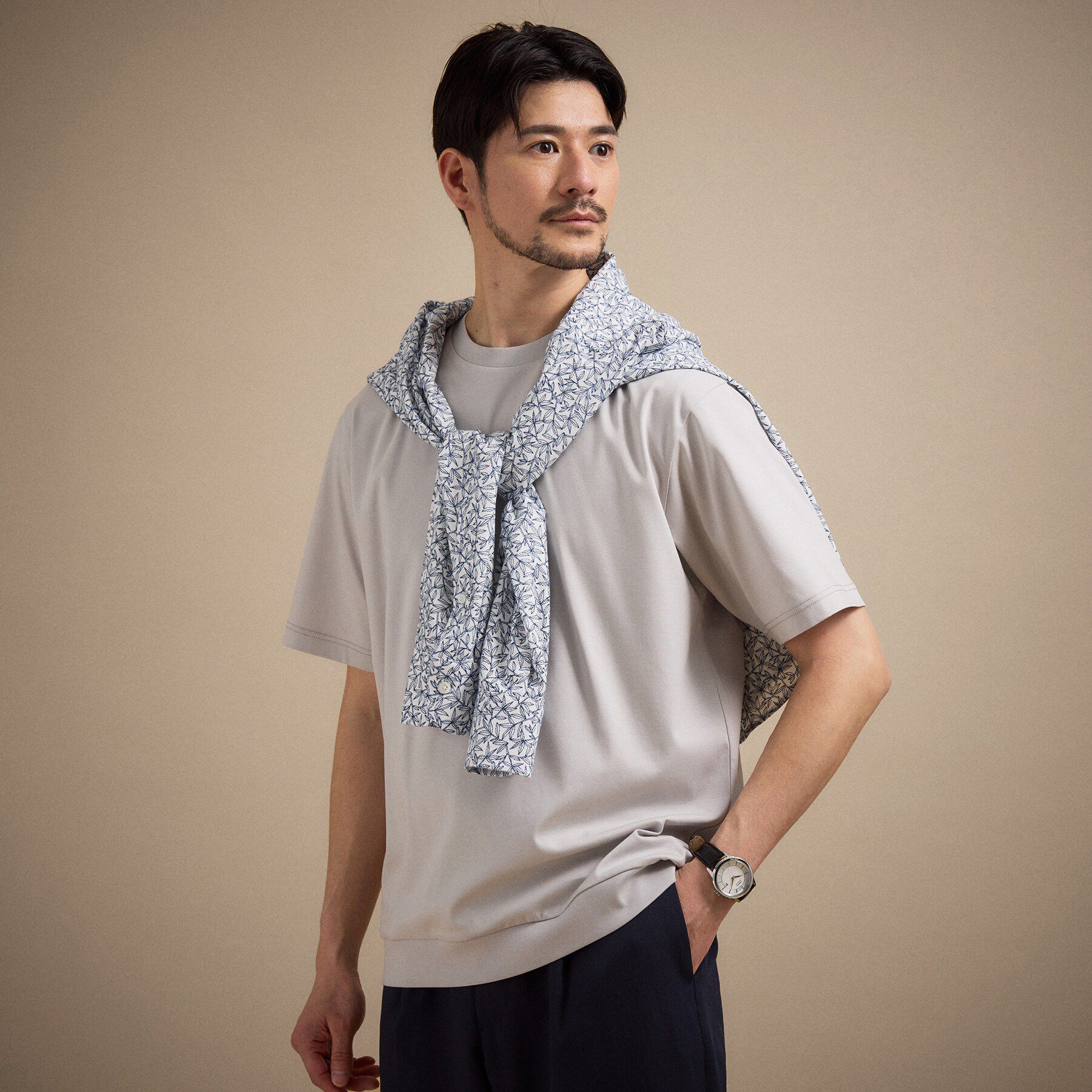 TAKEO KIKUCHI「アイスクリアコットン プルオーバー」|Tシャツ・カットソー|ライトグレー(011