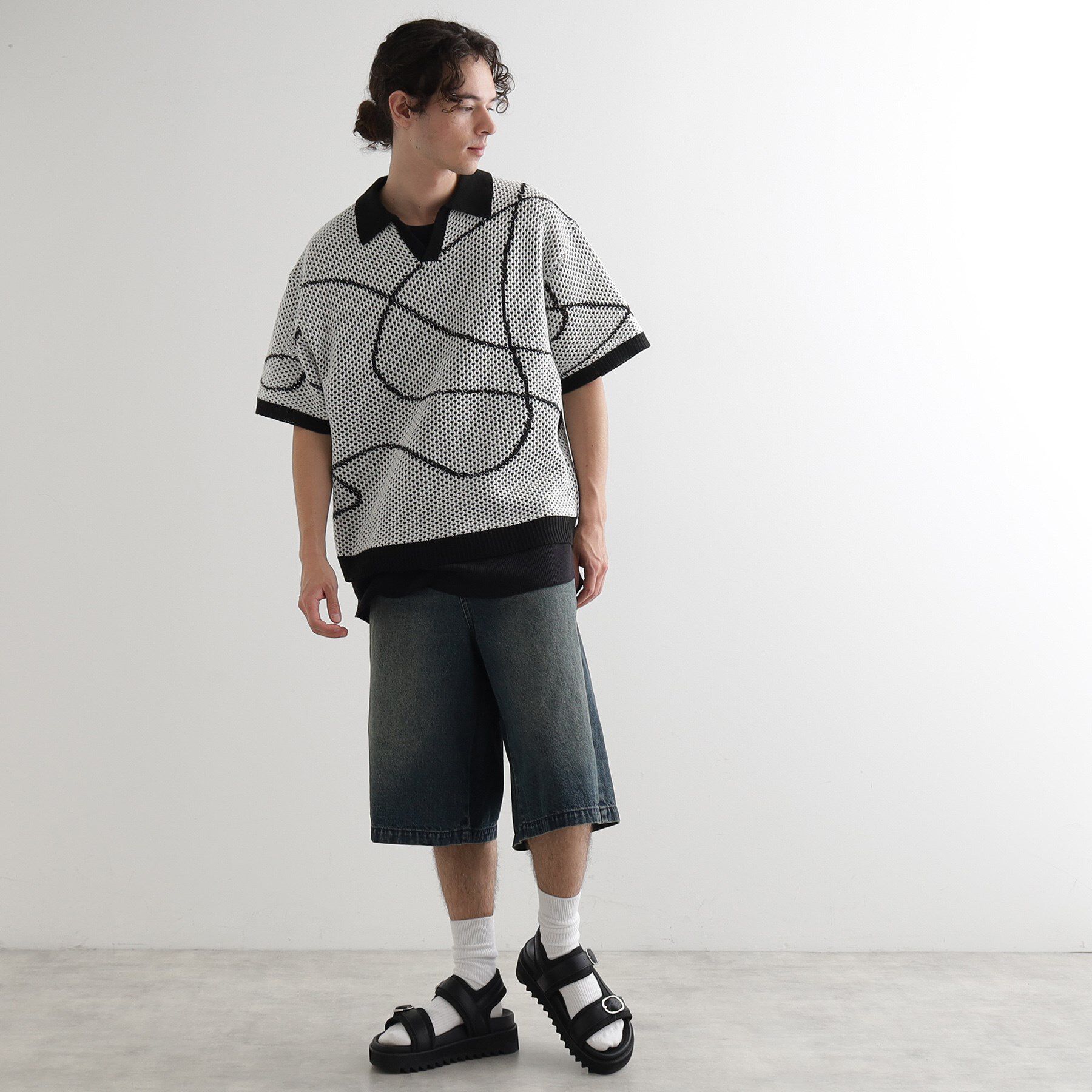 tk.TAKEO KIKUCHI「ラインアートニットポロ」|ニット・セーター|