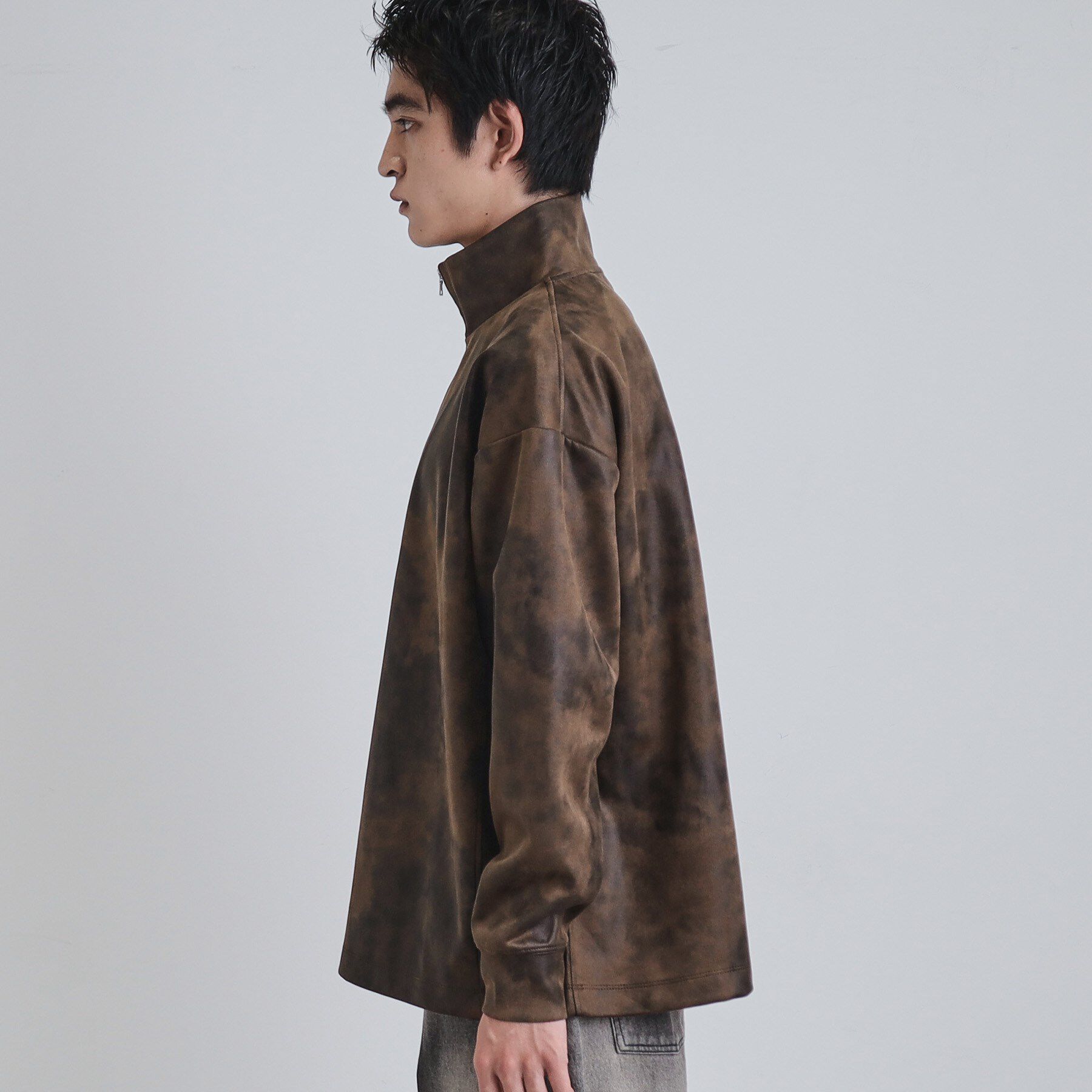 tk.TAKEO KIKUCHI「ヴィンテージライクプリント ハーフジッププルオーバー」|Tシャツ・カットソー|