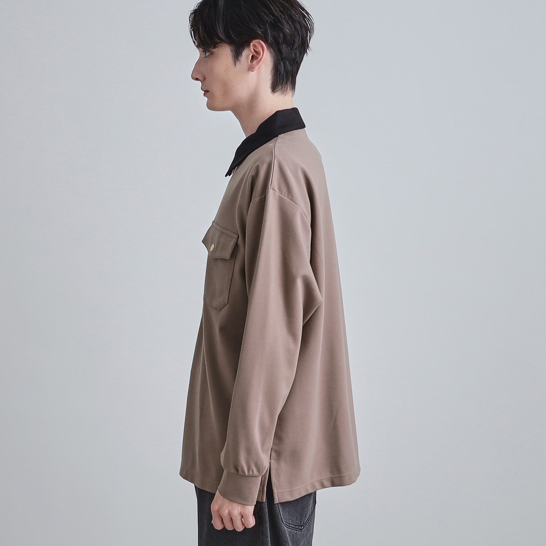 tk.TAKEO KIKUCHI「ハードポンチハーフジップポロカットソー」|Tシャツ・カットソー|