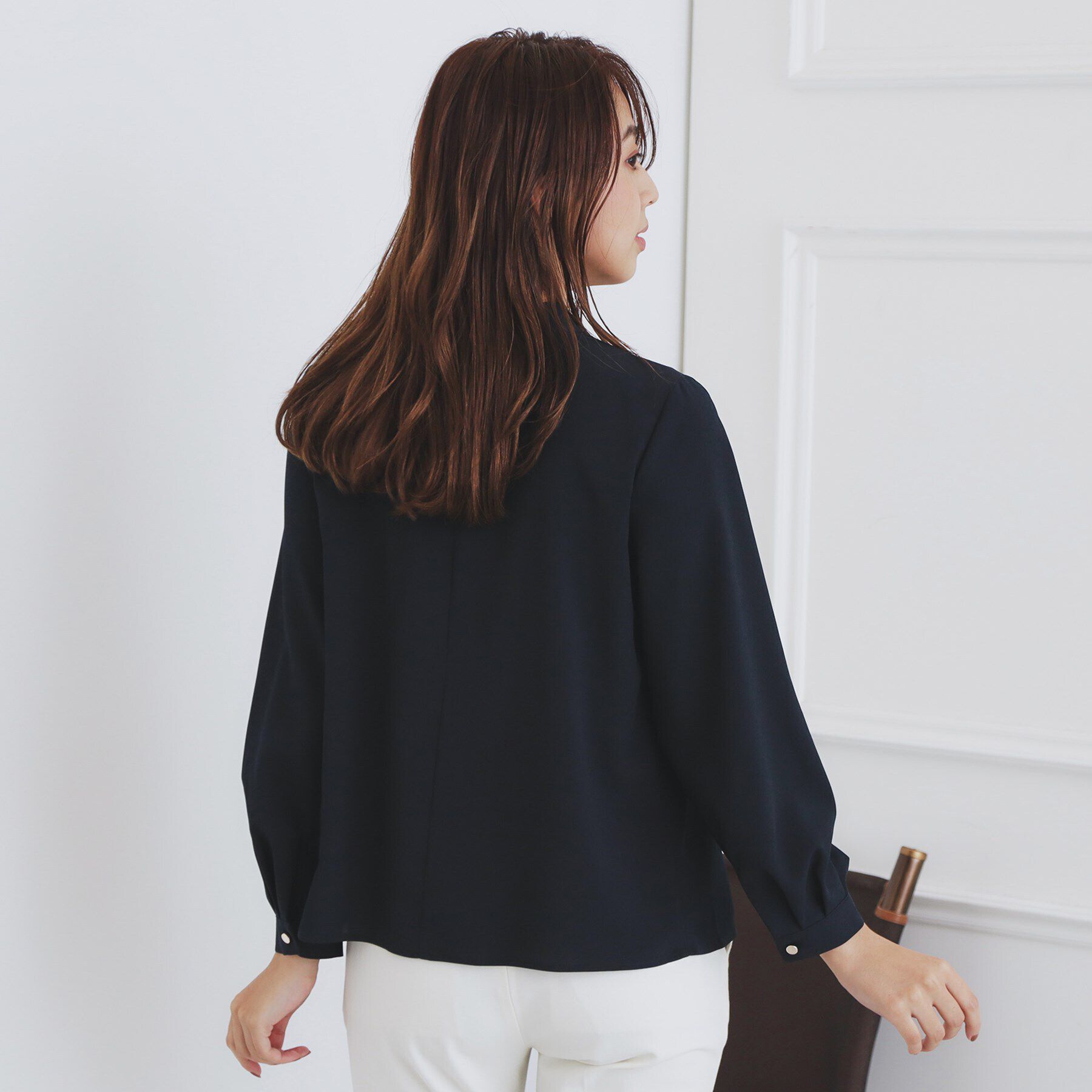 index「《XS-LLsize》通勤・セレモニー対応/ボウタイブラウス/取り外しパーツ付き 【洗濯機洗い可/防」|シャツ・ブラウス|