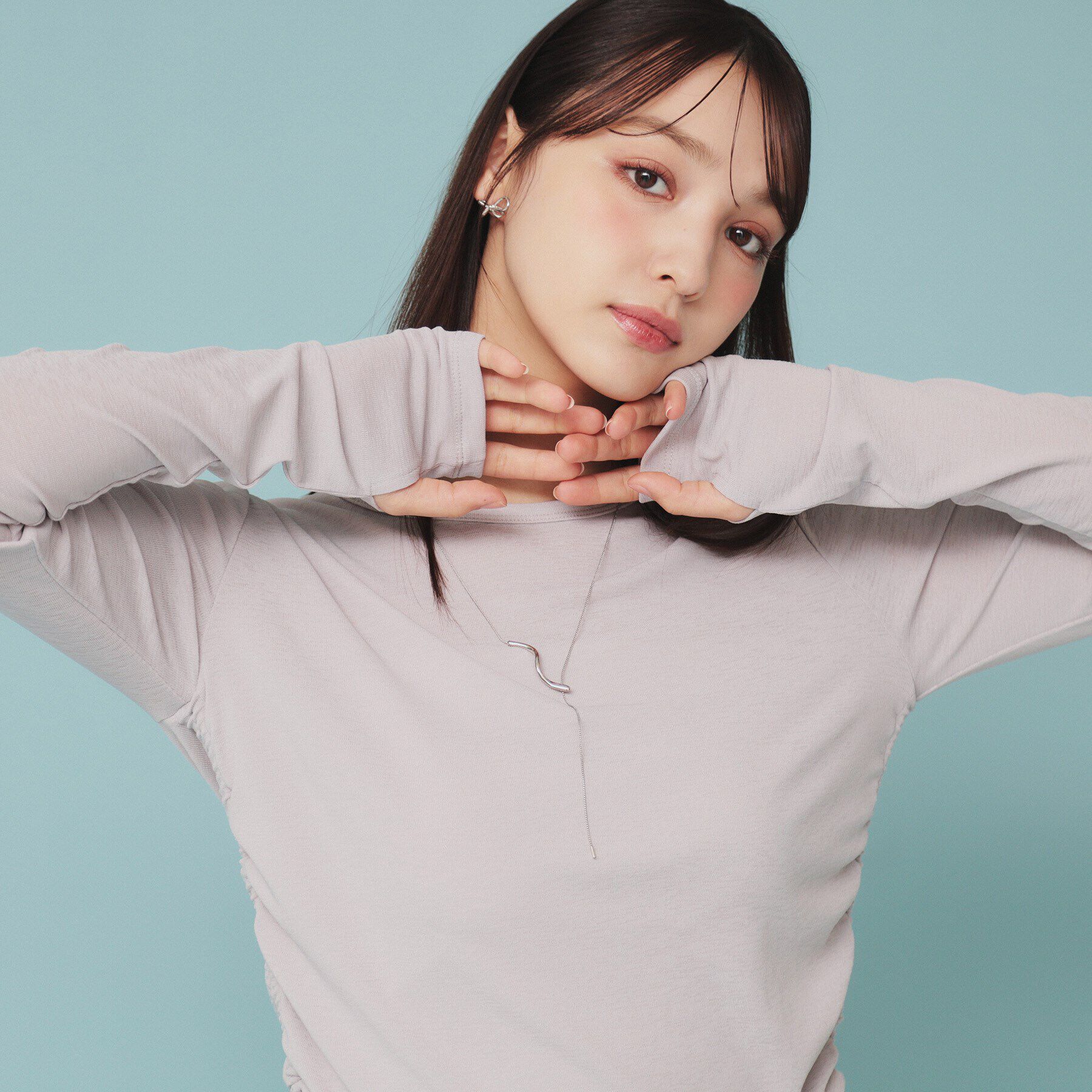 index「《CLASSY掲載》サイドドロストシアートップス【洗濯機洗い可】」|Tシャツ・カットソー|ライトグレー(011