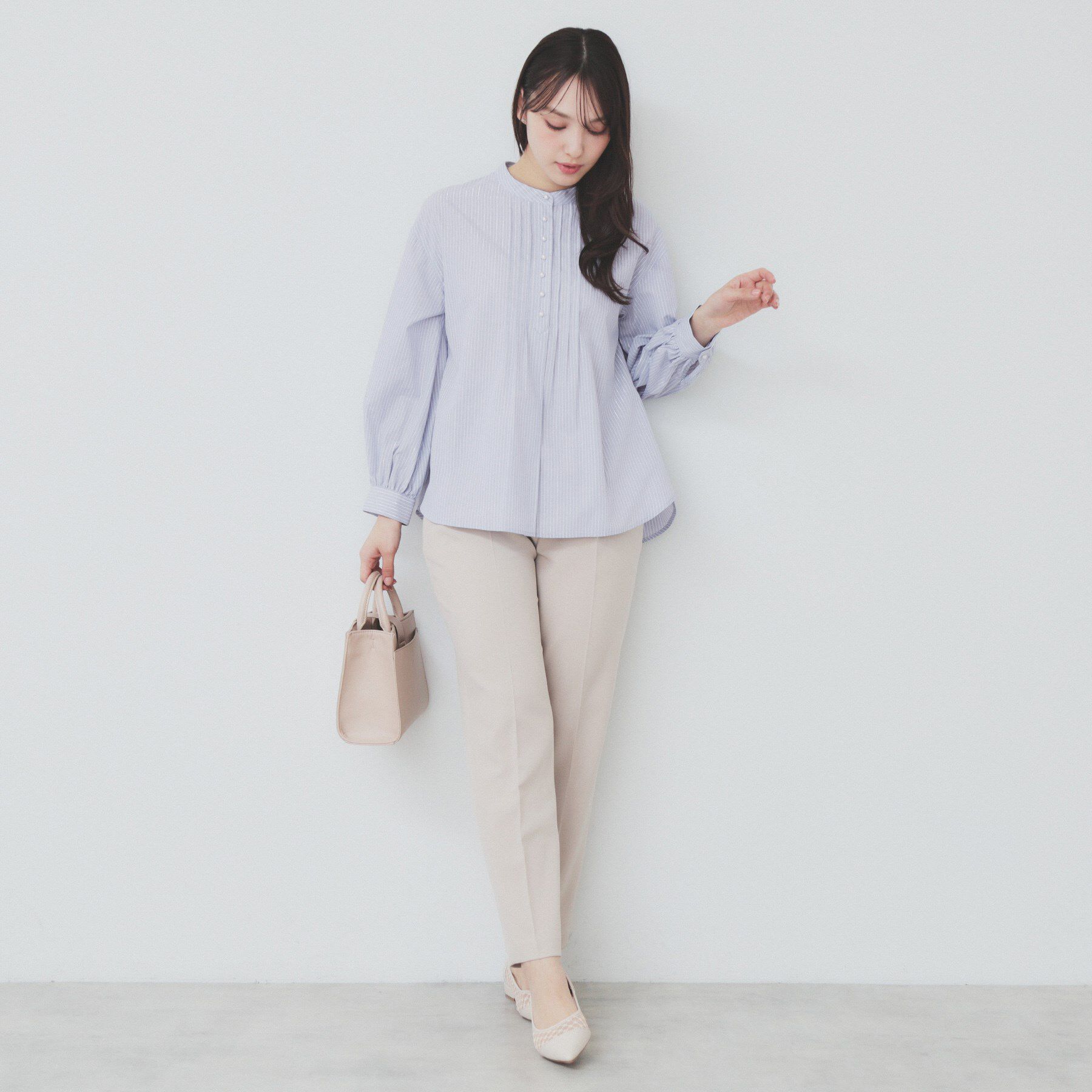 index「《6color》ラメラインバンドカラーシャツ【洗濯機洗い可/イージーアイロン/防シワ】」|シャツ・ブラウス|