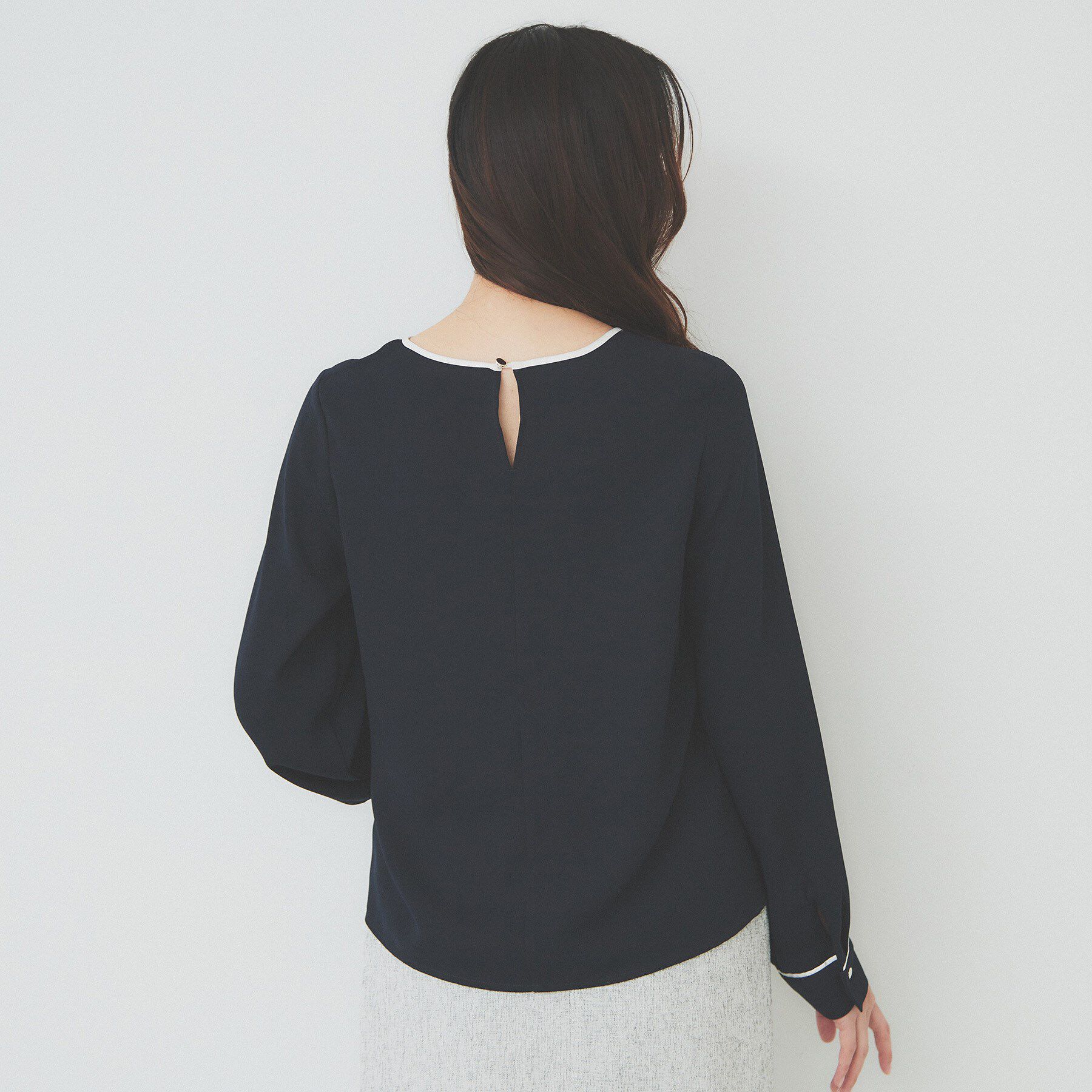 index「バイカラーパイピングブラウス【洗濯機洗い可】」|シャツ・ブラウス|