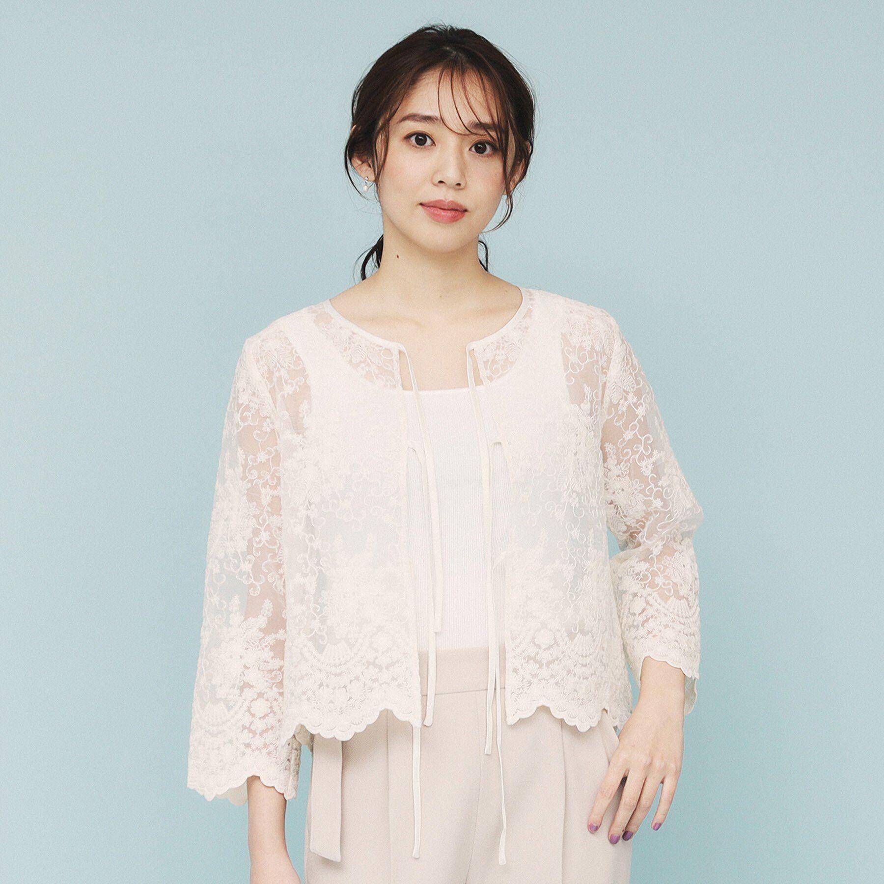 index「刺繍リボンシアーブラウス【洗濯機洗い可】」|シャツ・ブラウス|