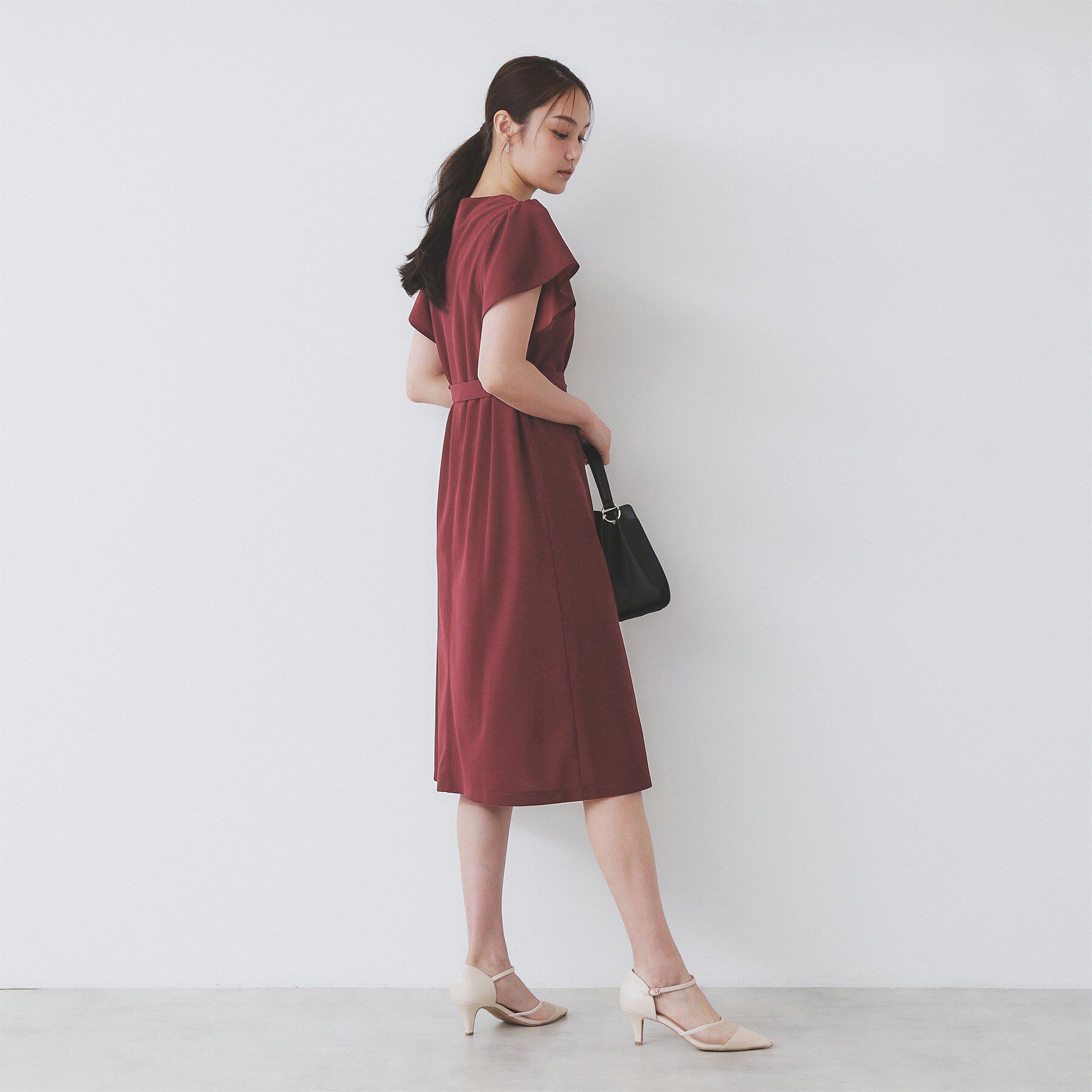 index「《S-3Lサイズ》フリルスリーブワンピース【洗濯機洗い可】」|ワンピース|