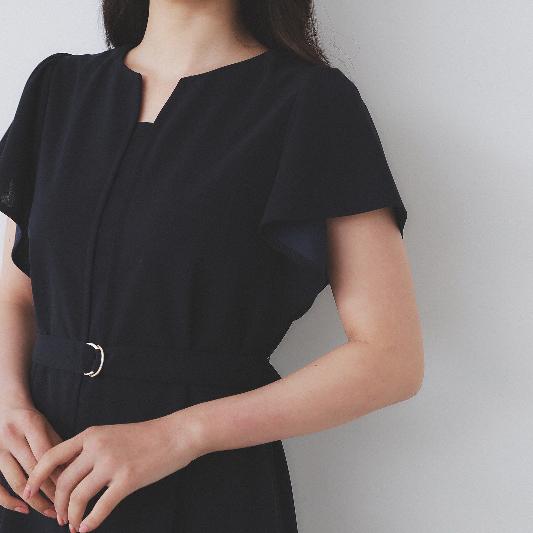 index「《S-3Lサイズ》フリルスリーブワンピース【洗濯機洗い可】」|ワンピース|