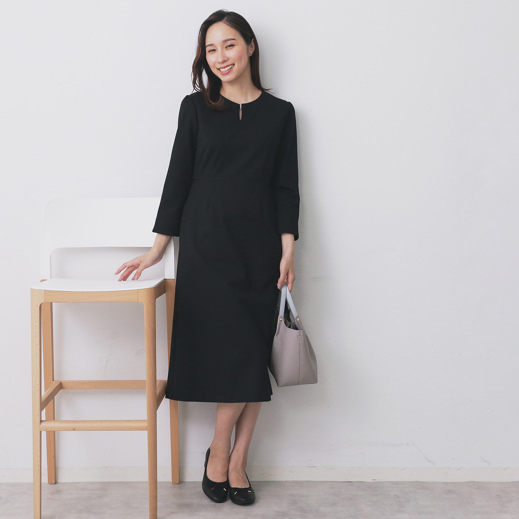 index「ストレッチキーネックワンピース【洗濯機OK/イージーアイロン】」|ワンピース|