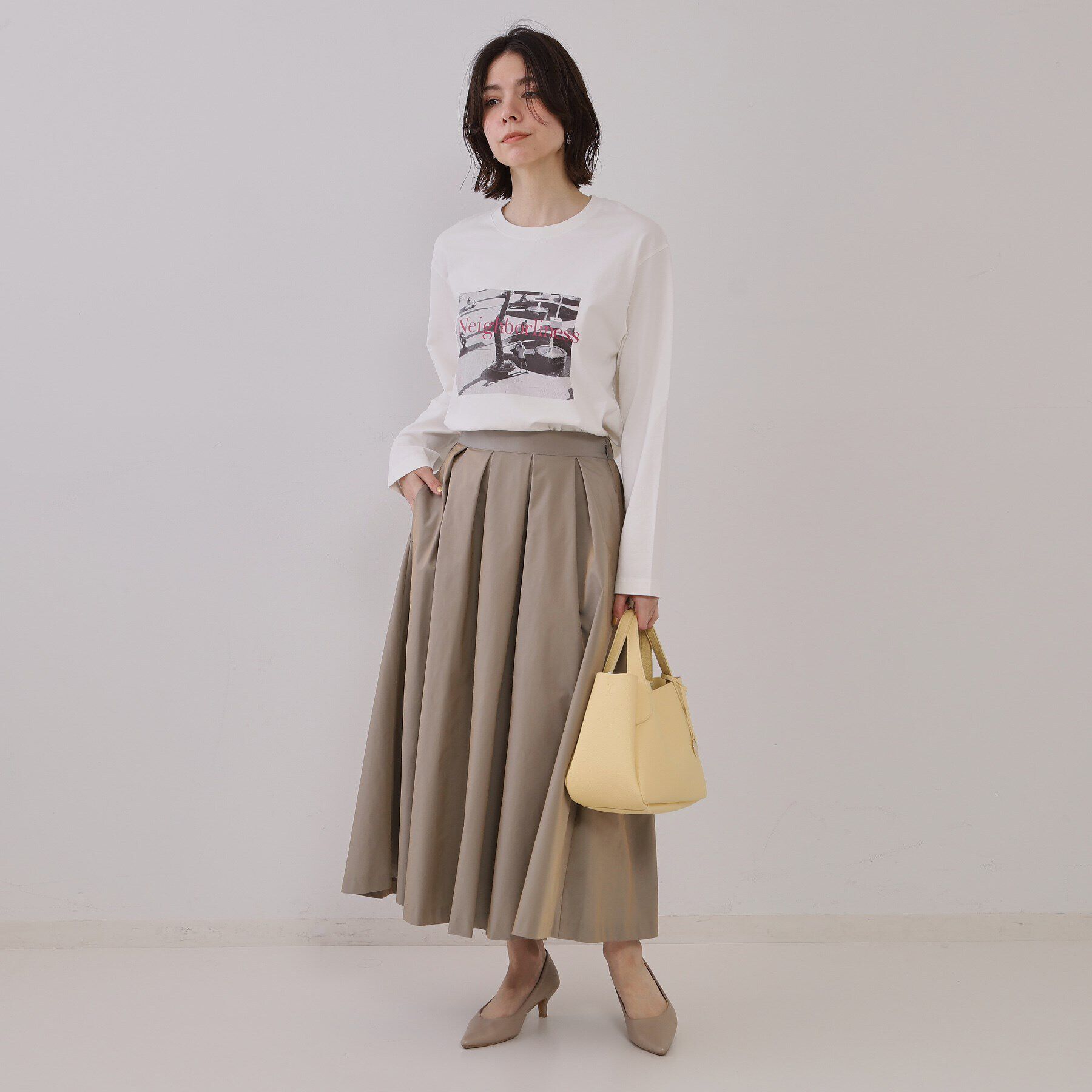 OPAQUE.CLIP「フォトプリントロングTシャツ【洗濯機洗い可】」|Tシャツ・カットソー|