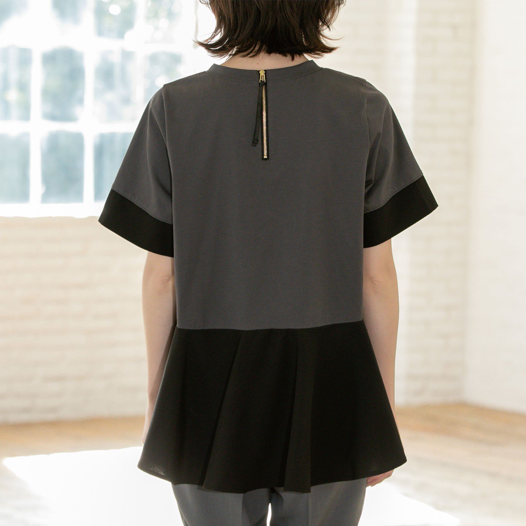 OPAQUE.CLIP「ペプラム切替ドッキングトップス【洗濯機洗い可】」|Tシャツ・カットソー|