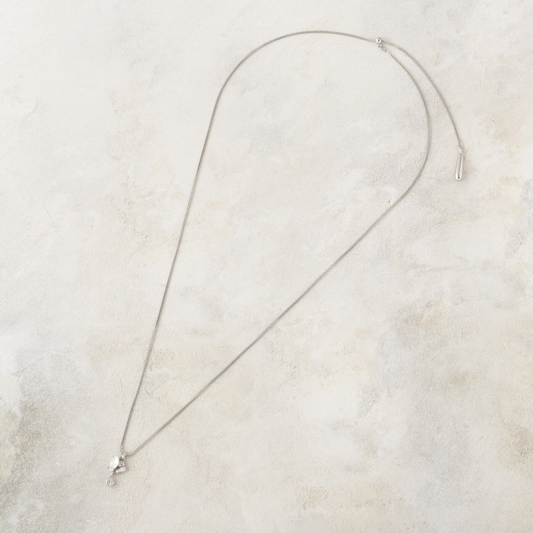 OPAQUE.CLIP「ビジュー付きスライドネックレス」|ネックレス|シルバー(006)