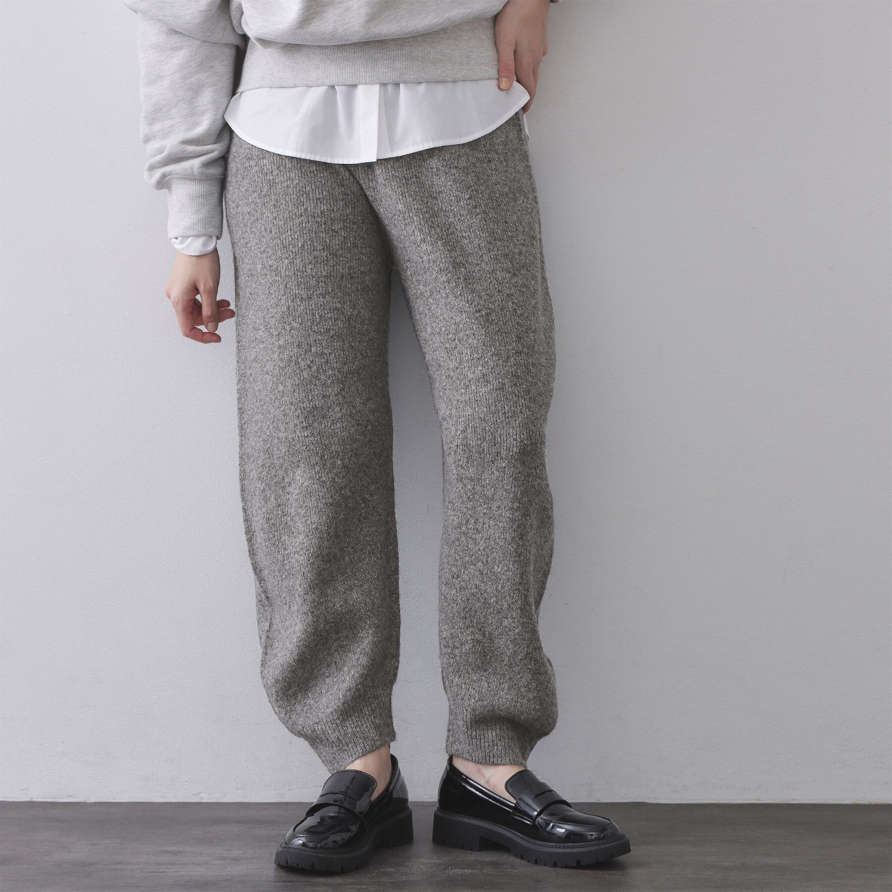 OPAQUE.CLIP「ニットパンツ/セットアップ対応可【洗濯機OK】」|その他|チャコールグレー(0