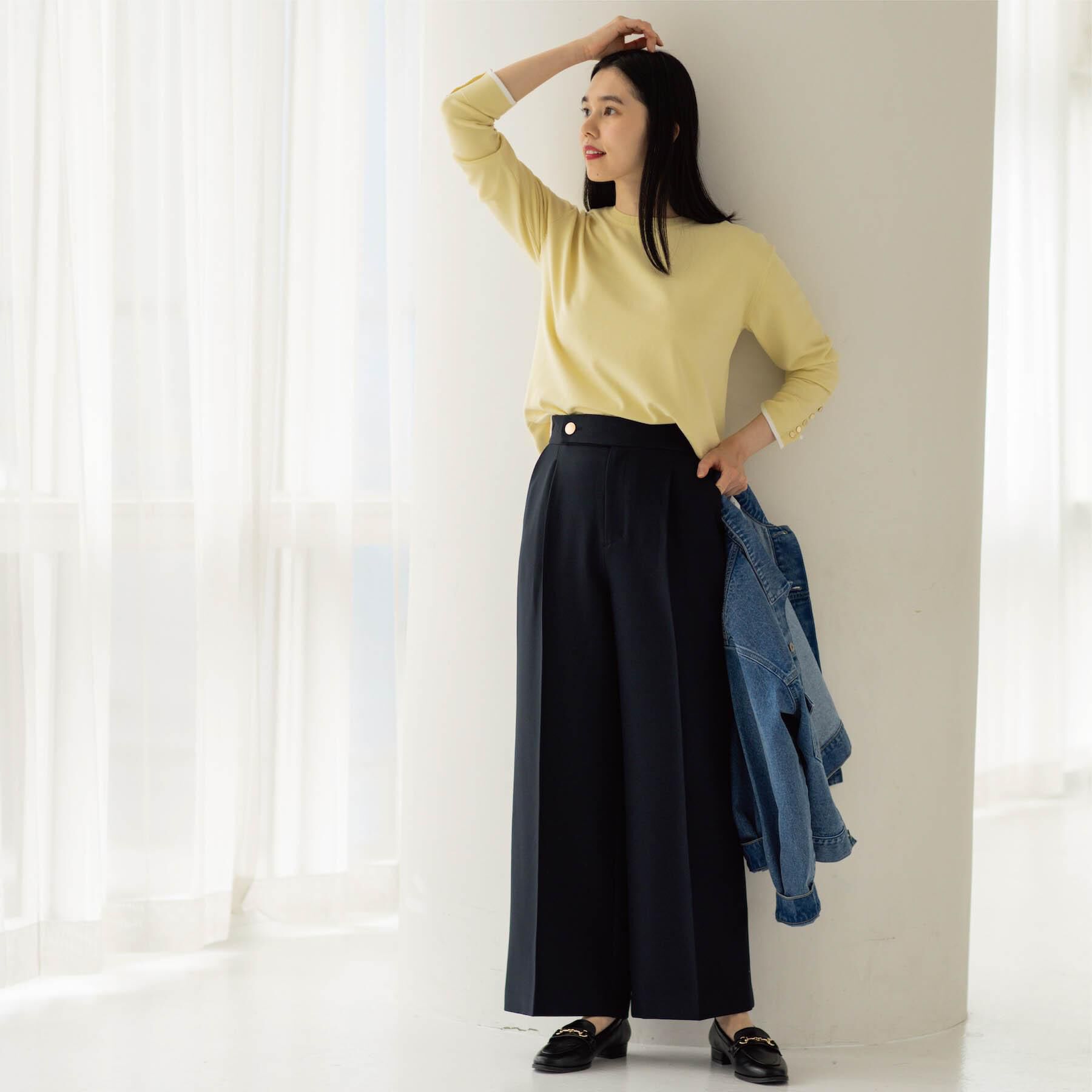 OPAQUE.CLIP「金ボタンデザインワイドパンツ/セットアップ対応【洗濯機OK】《S～LL》」|その他|