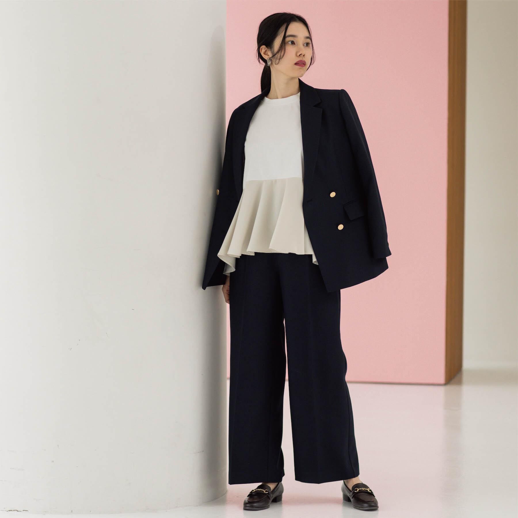 OPAQUE.CLIP「金ボタンデザインワイドパンツ/セットアップ対応【洗濯機OK】《S～LL》」|その他|