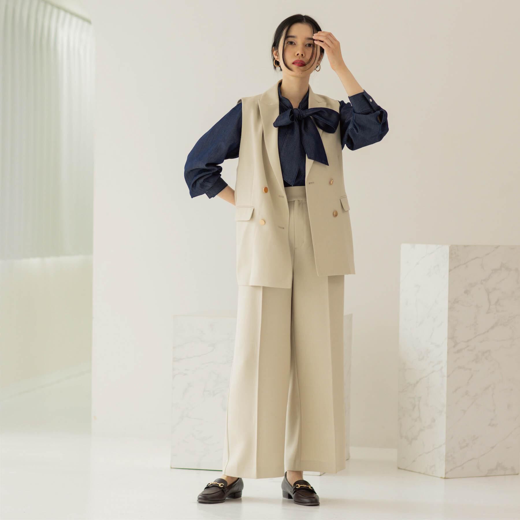 OPAQUE.CLIP「金ボタンデザインワイドパンツ/セットアップ対応【洗濯機OK】《S～LL》」|その他|