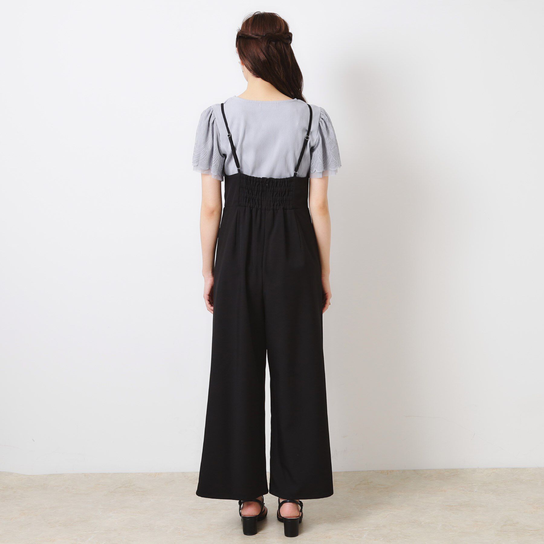 Couture broach「【大人可愛い・肩紐調節可能】リボンキャミサロペット」|オールインワン|