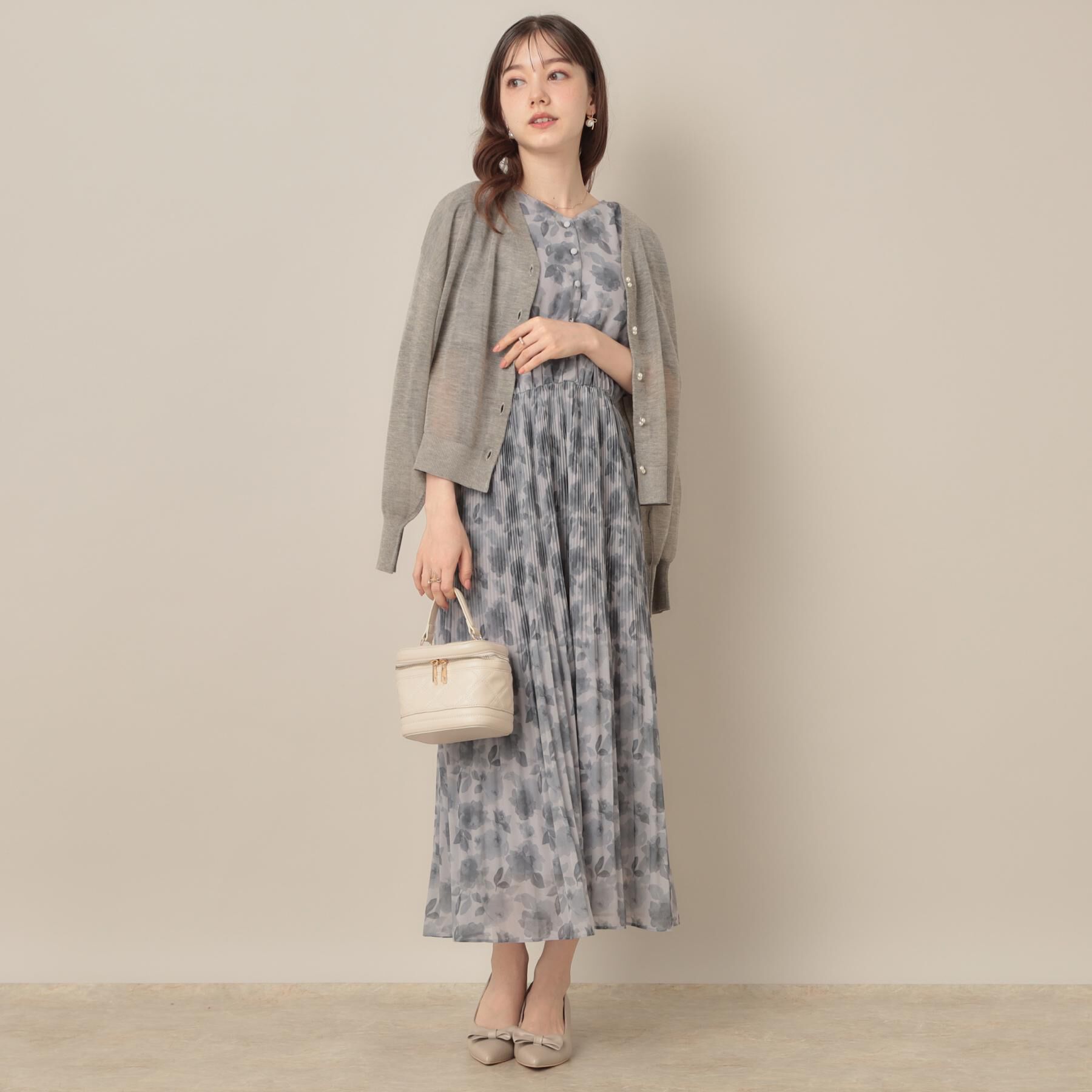 Couture broach「【秋カラー・オシャレな透け感】ダブルパール調シアーカーディガン」|カーディガン|