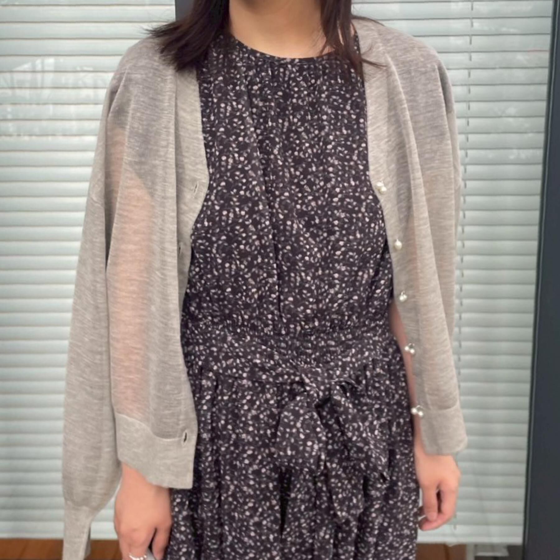 Couture broach「【秋カラー・オシャレな透け感】ダブルパール調シアーカーディガン」|カーディガン|