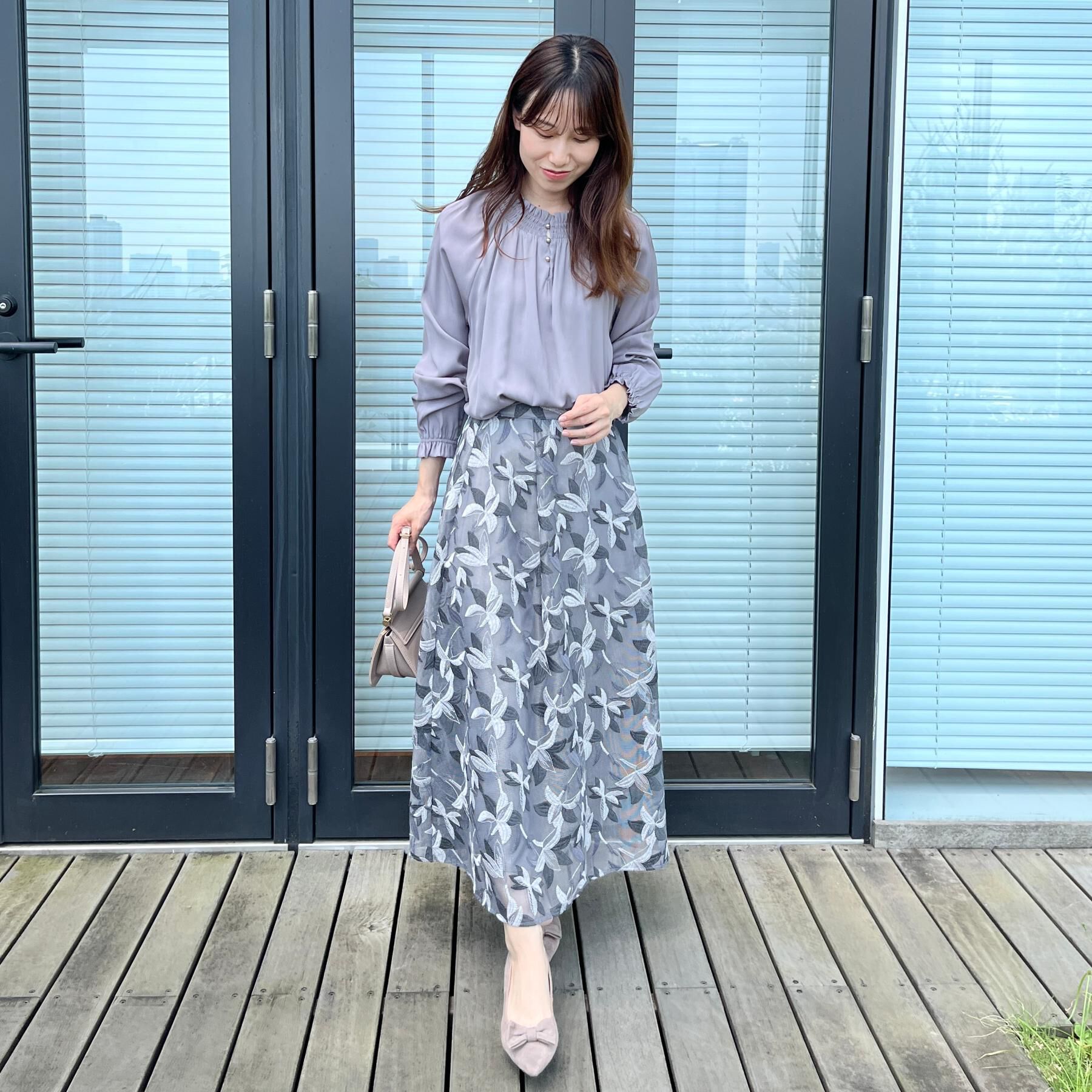 Couture broach「【きれいめ・通勤】RTピケ前後2WAYシャーリングブラウス」|シャツ・ブラウス|