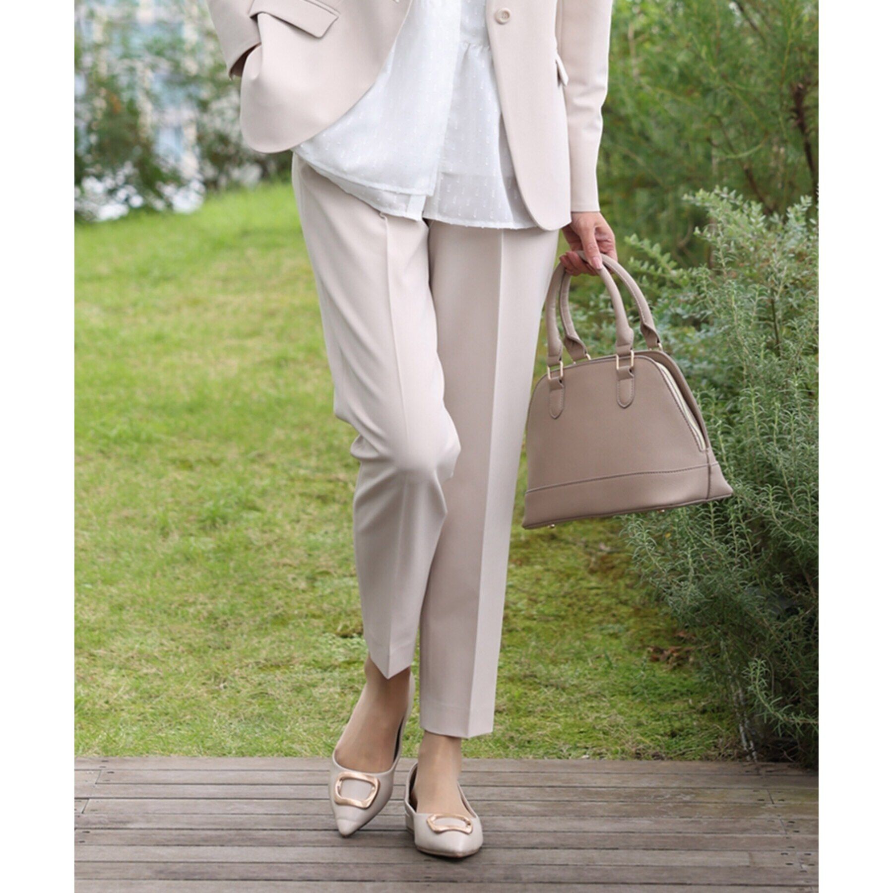 THE SHOP TK「【汚れ防止/シワになりにくい/セレモニー/通勤】ダブルクロステーパードパンツ/洗える/サスティナブル」|その他|