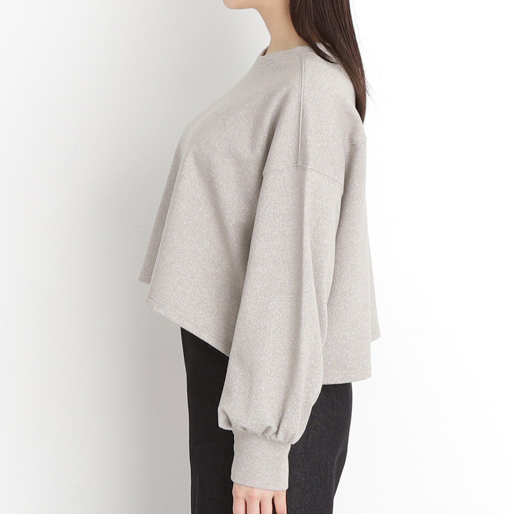 THE SHOP TK「ラメ裏毛パフスリーブ【洗える】」|Tシャツ・カットソー|