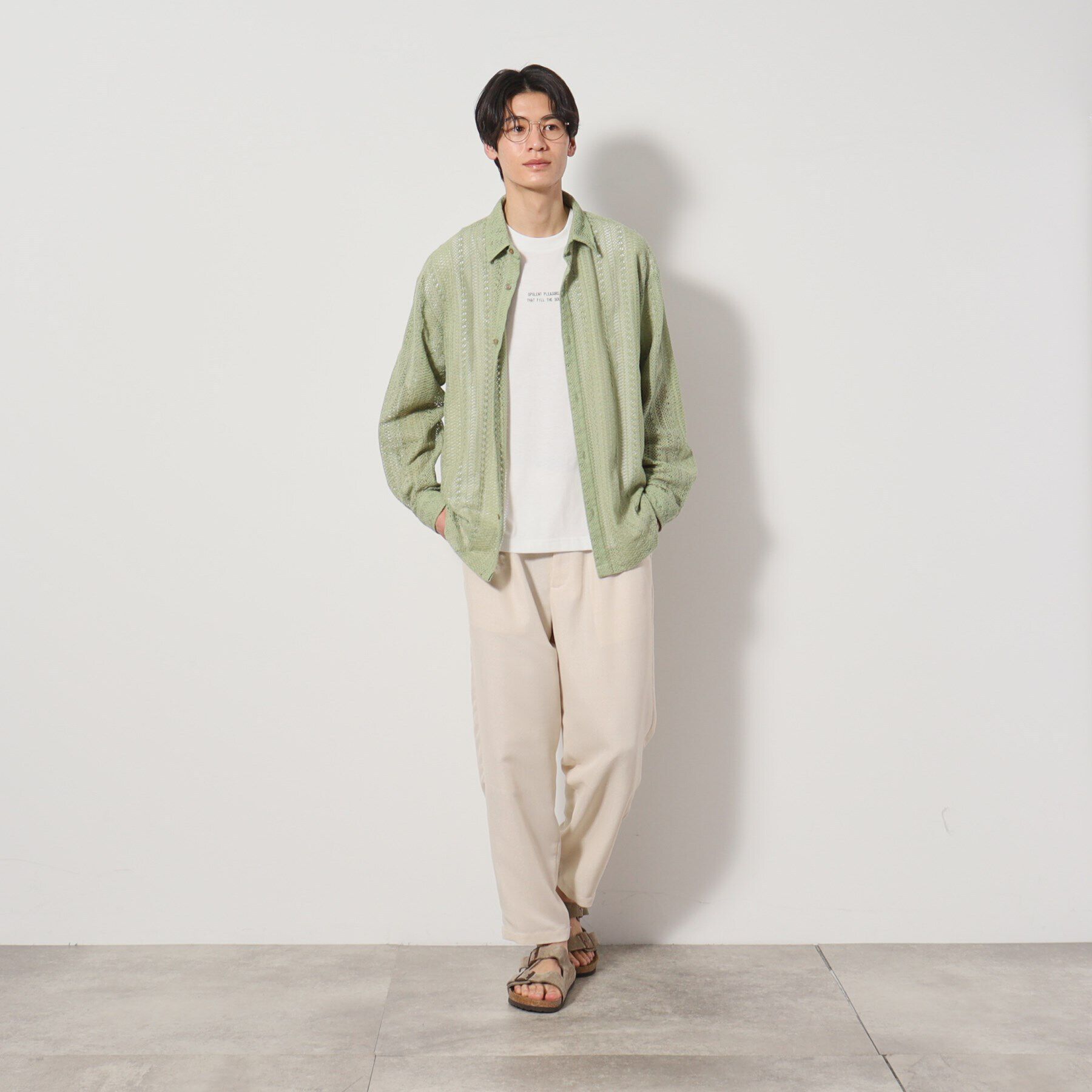 THE SHOP TK「レースシャツアンサンブル長袖シャツ・半袖Tシャツセットアイテム」|シャツ・ブラウス|