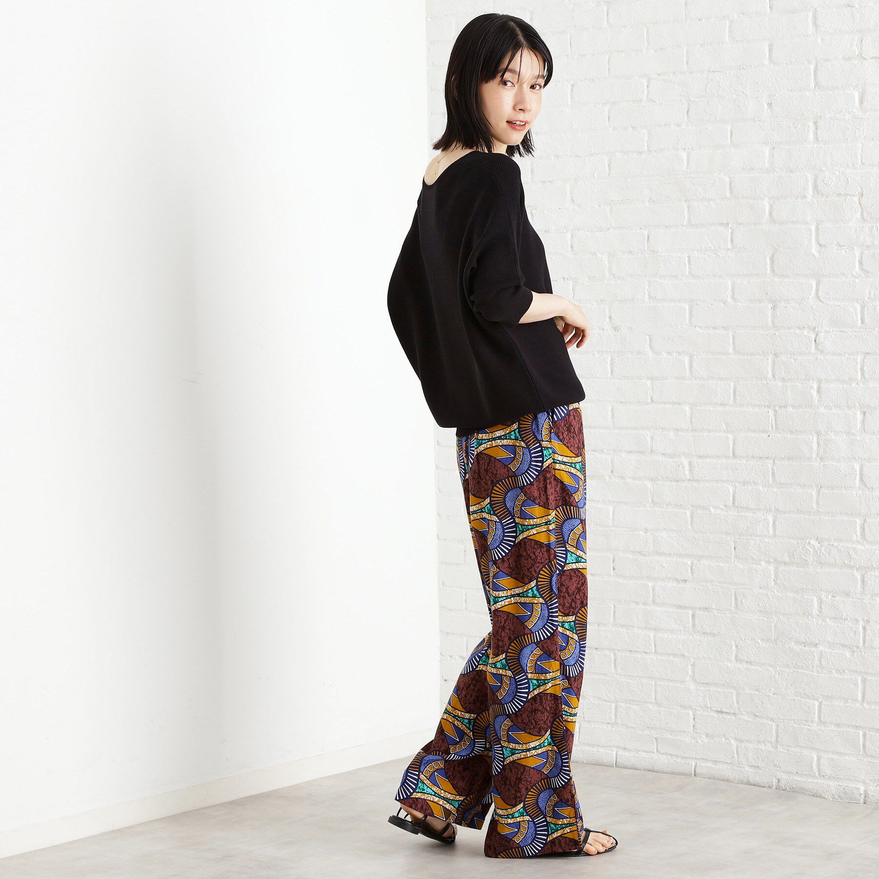 THE SHOP TK「6分袖ガータードルマンニット【エコベロ/洗濯機OK】」|ニット・セーター|