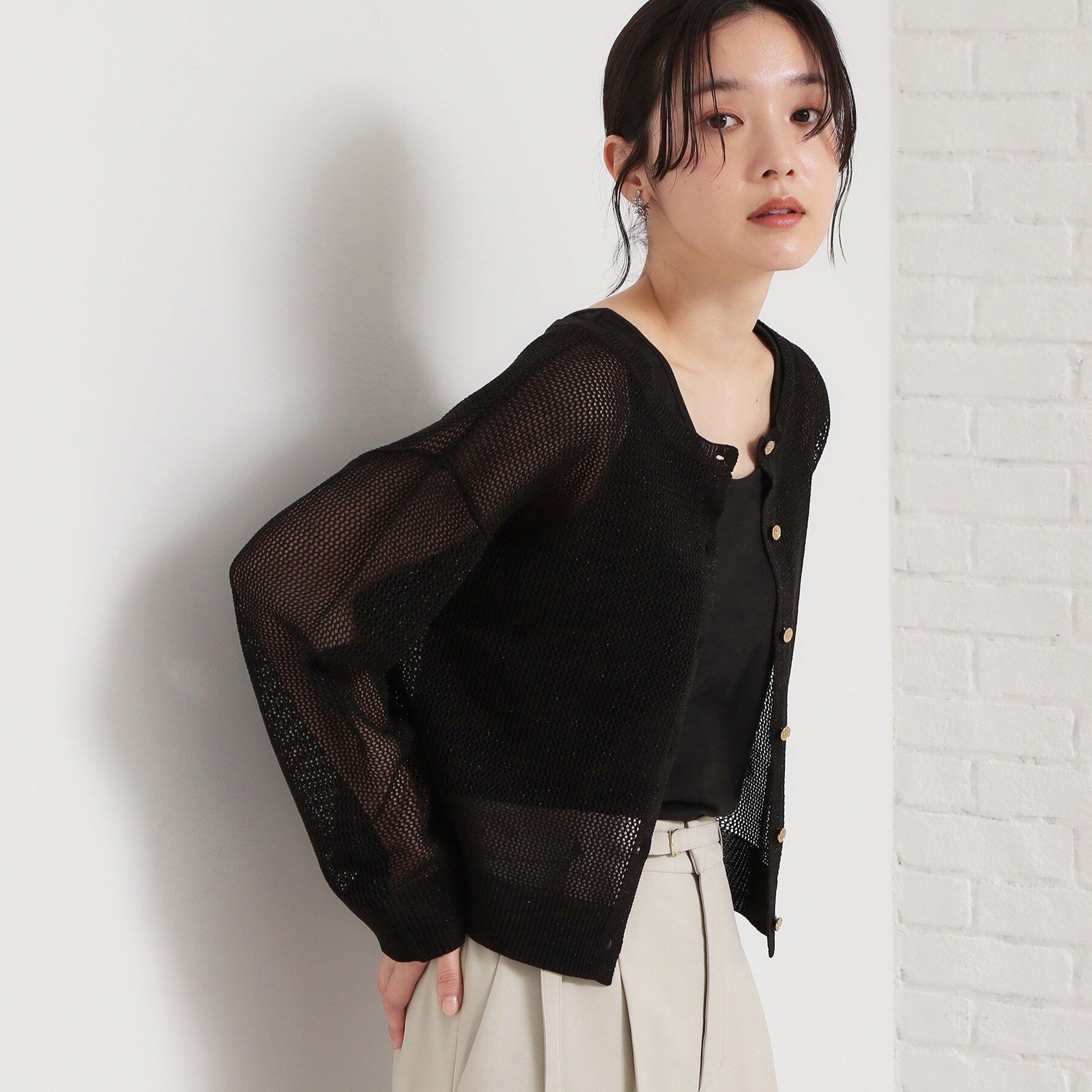 THE SHOP TK「前後2wayラメメッシュタンクセット」|ニット・セーター|