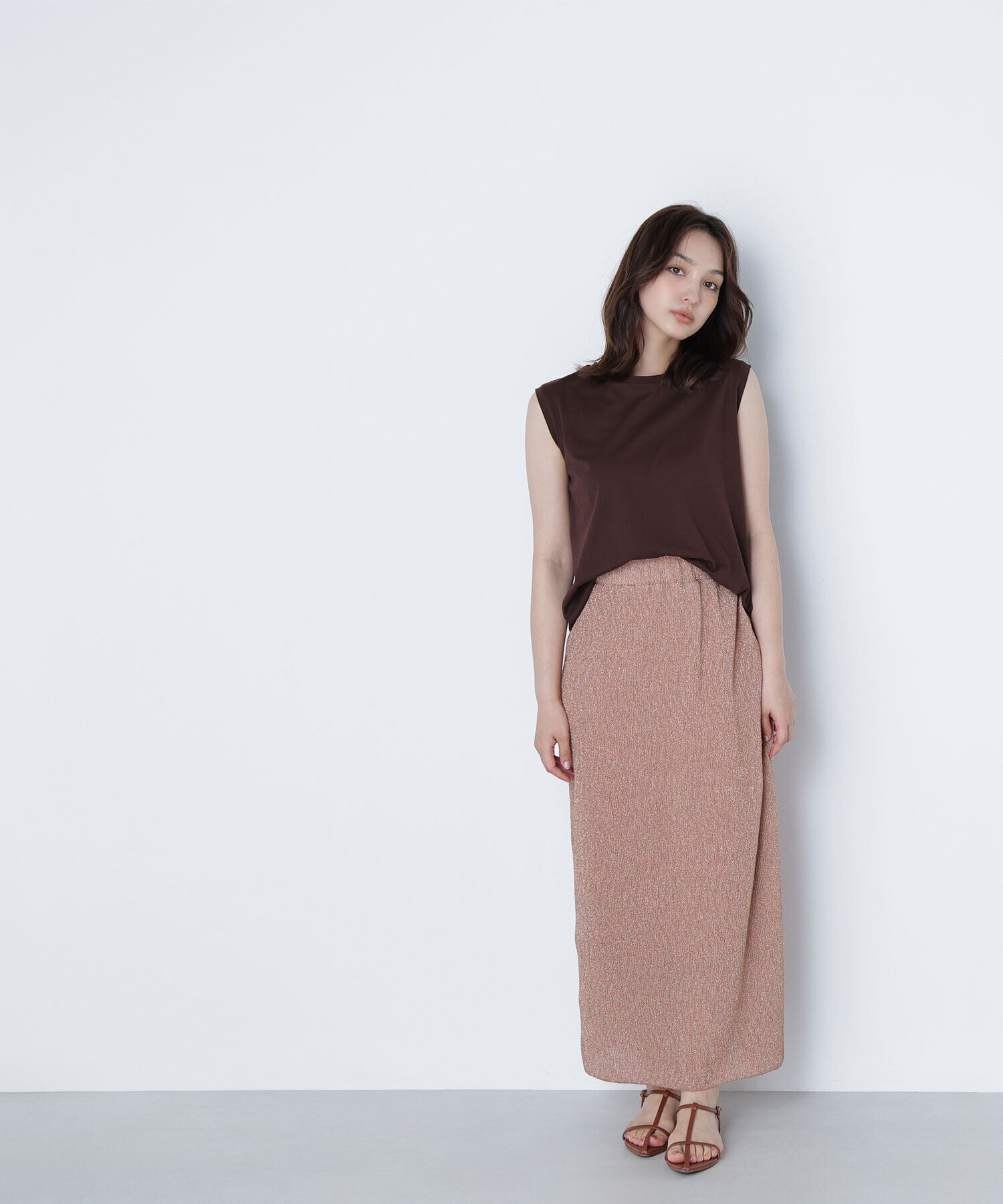  「メタルプレートノースリーブカットソー」|Tシャツ・カットソー|