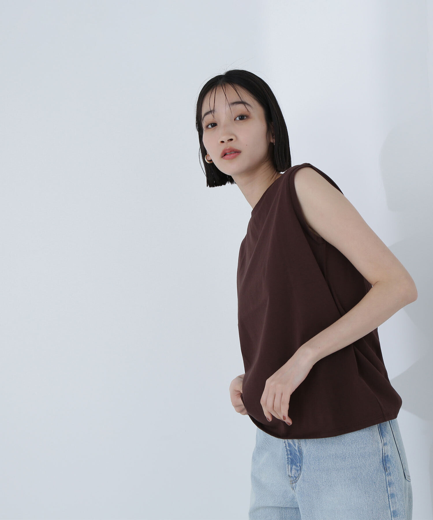  「メタルプレートノースリーブカットソー」|Tシャツ・カットソー|