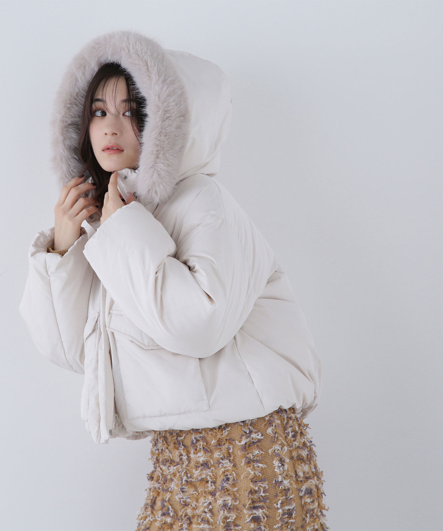  「フードファーショートダウン」|ブルゾン・スタジャン|