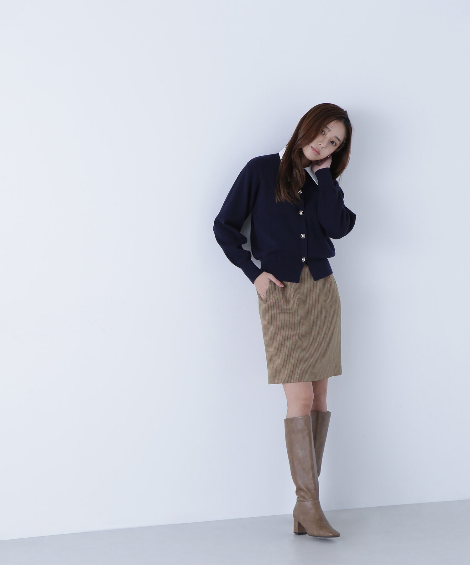  「2wayカラーニットジャケット」|ニット・セーター|