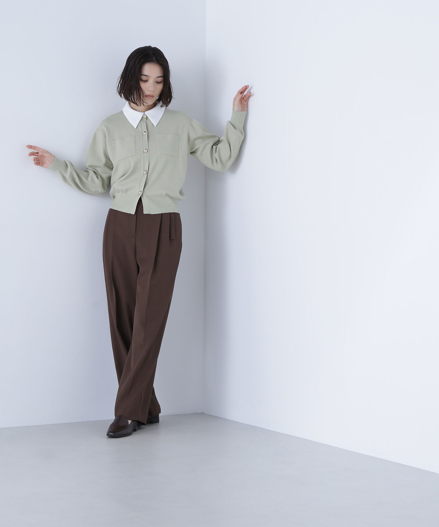  「2wayカラーニットジャケット」|ニット・セーター|