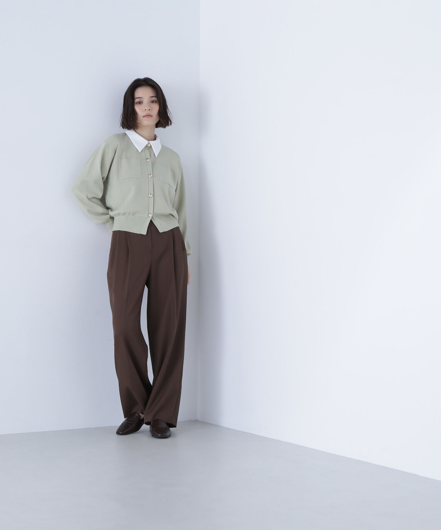  「2wayカラーニットジャケット」|ニット・セーター|