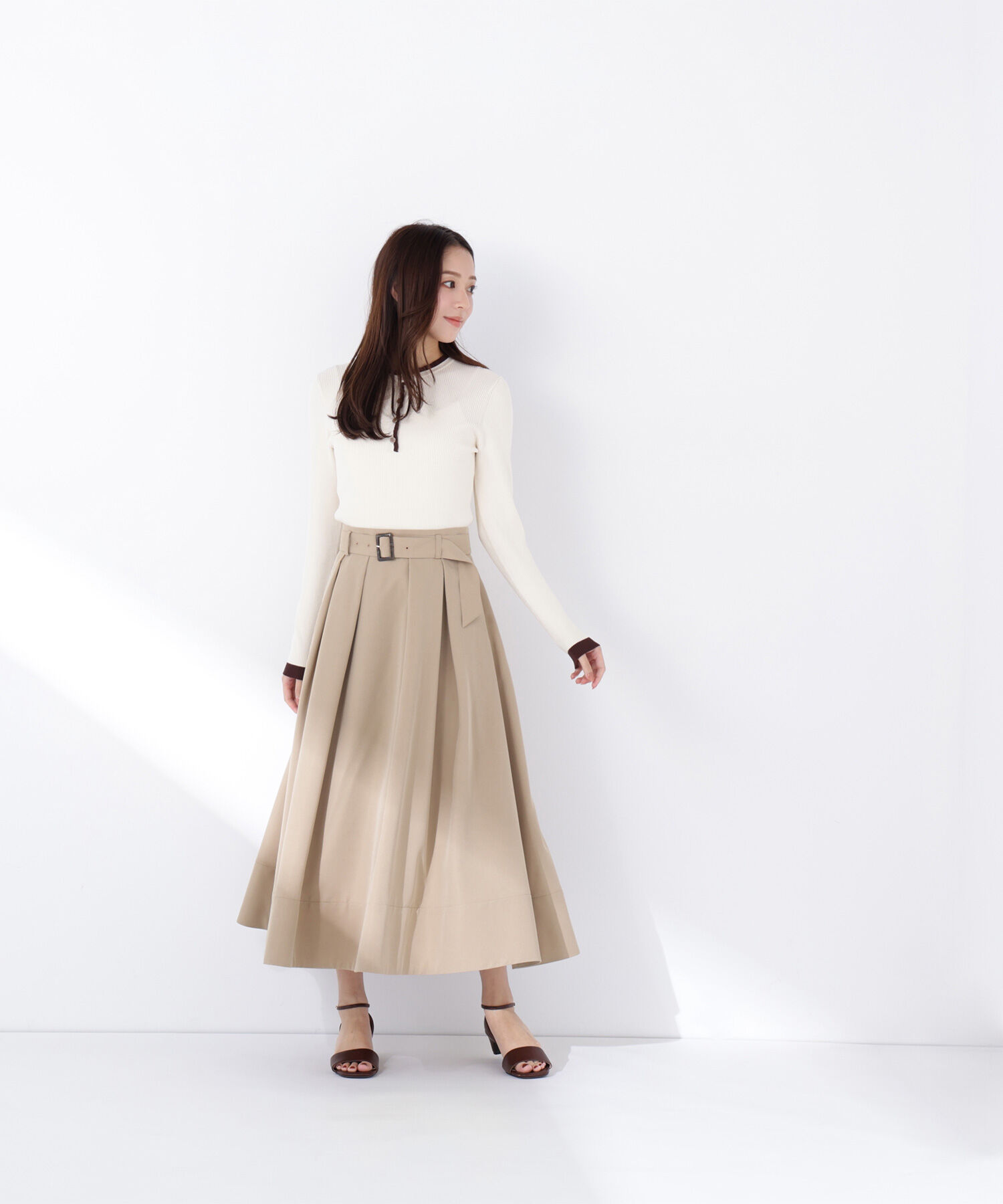  「バイカラーフリルトリムニット」|ニット・セーター|